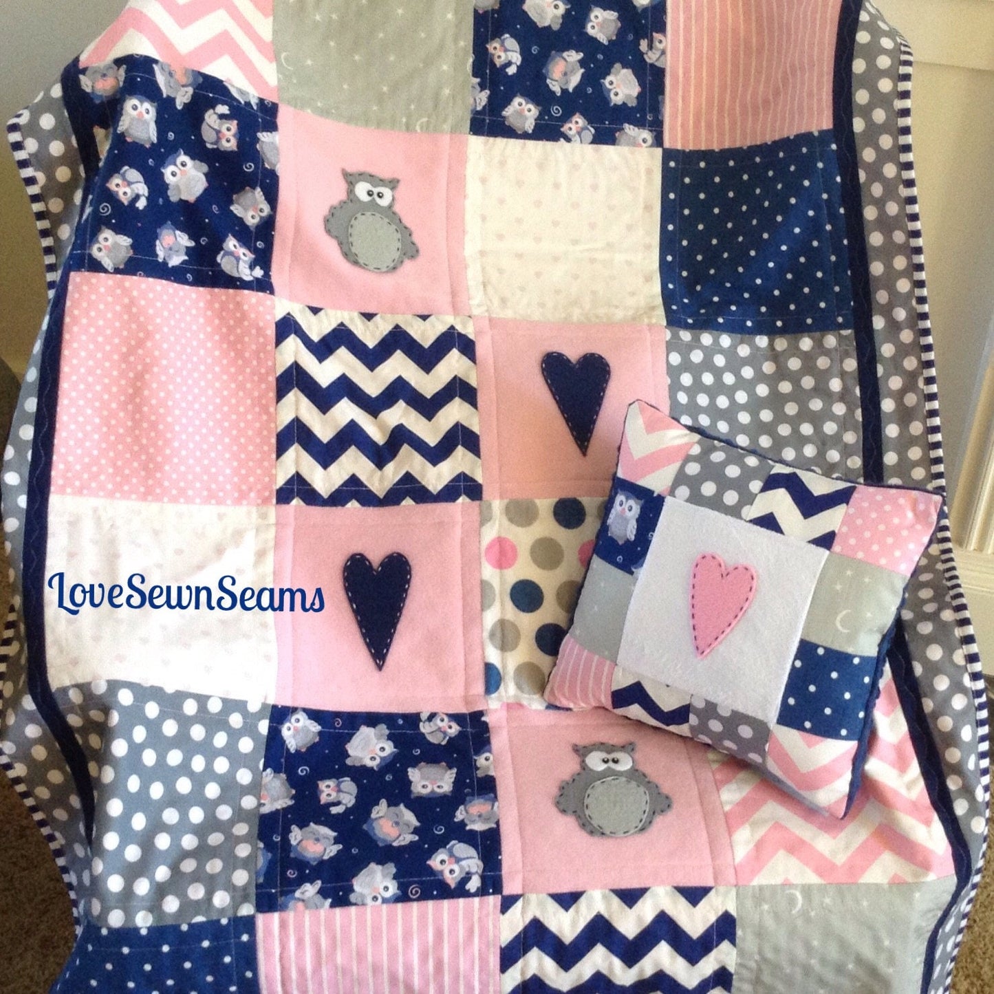 OWL BABY QUILT/Owl quilt/Owls/Handmade baby quilt/baby quilt/Owl