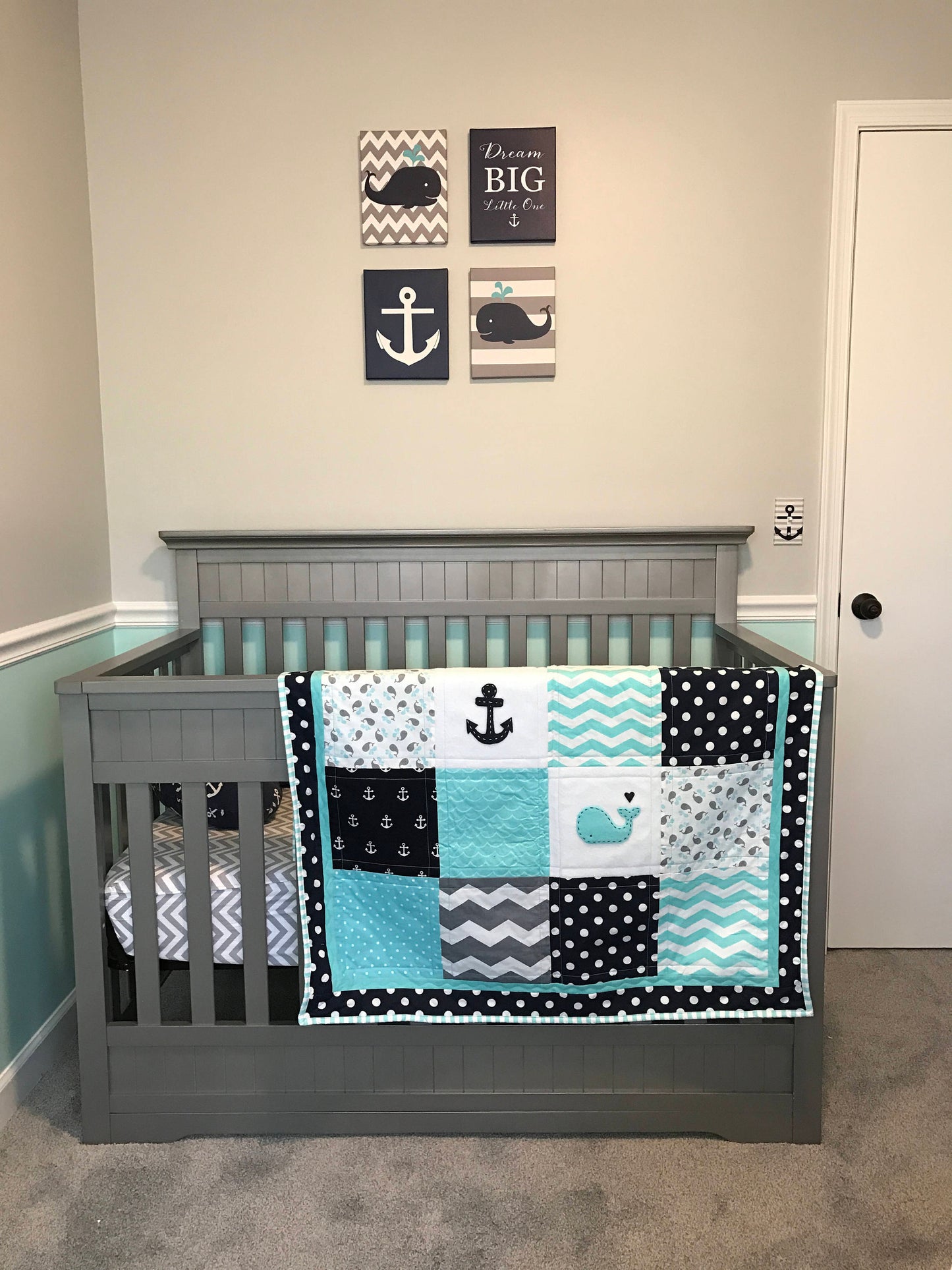 NAUTICAL Baby Quilt/Baby Quilt/Handmade/Handmade quilt/Modern baby quilt