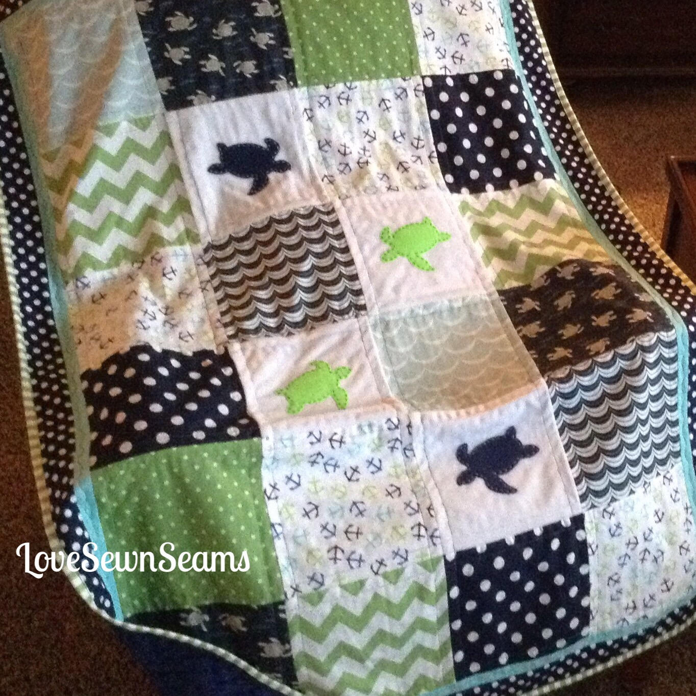 SEA TURTLE Quilt/Sea Turtle matching items available/BABY quilt/Handmade quilt/Sea Turtle Nursery/Sea Turtle blanket/Sea Turtle