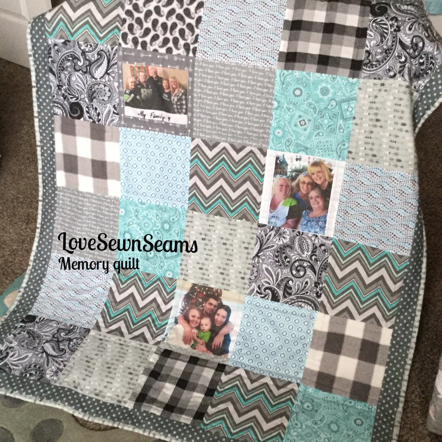 Memory Quilt/Baby clothes quilt/T-shirt quilt/Memoribilia quilt/Handmade/Clothing quilt/Life quilt
