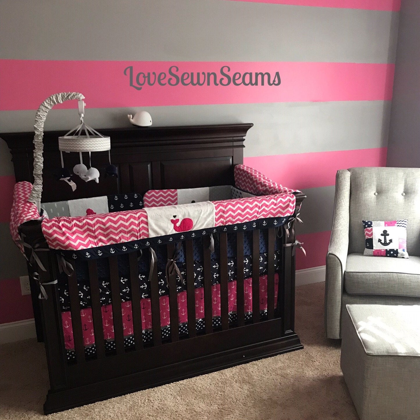 SEA TURTLE Quilt/Sea Turtle Whale Quilt/Sea Turtle Baby Quilt/Sea Turtle Crib bedding/Hot Pink Baby blanket