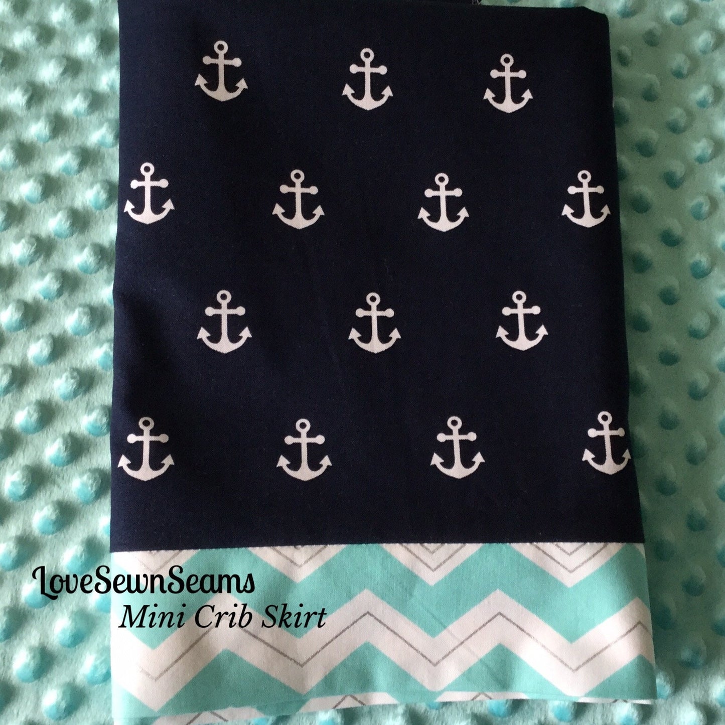 MADE TO ORDER/Mini crib quilt/Nautical/Coastal/Lovey/Small Baby Quilt/Stroller blanket/Baby travel quilt