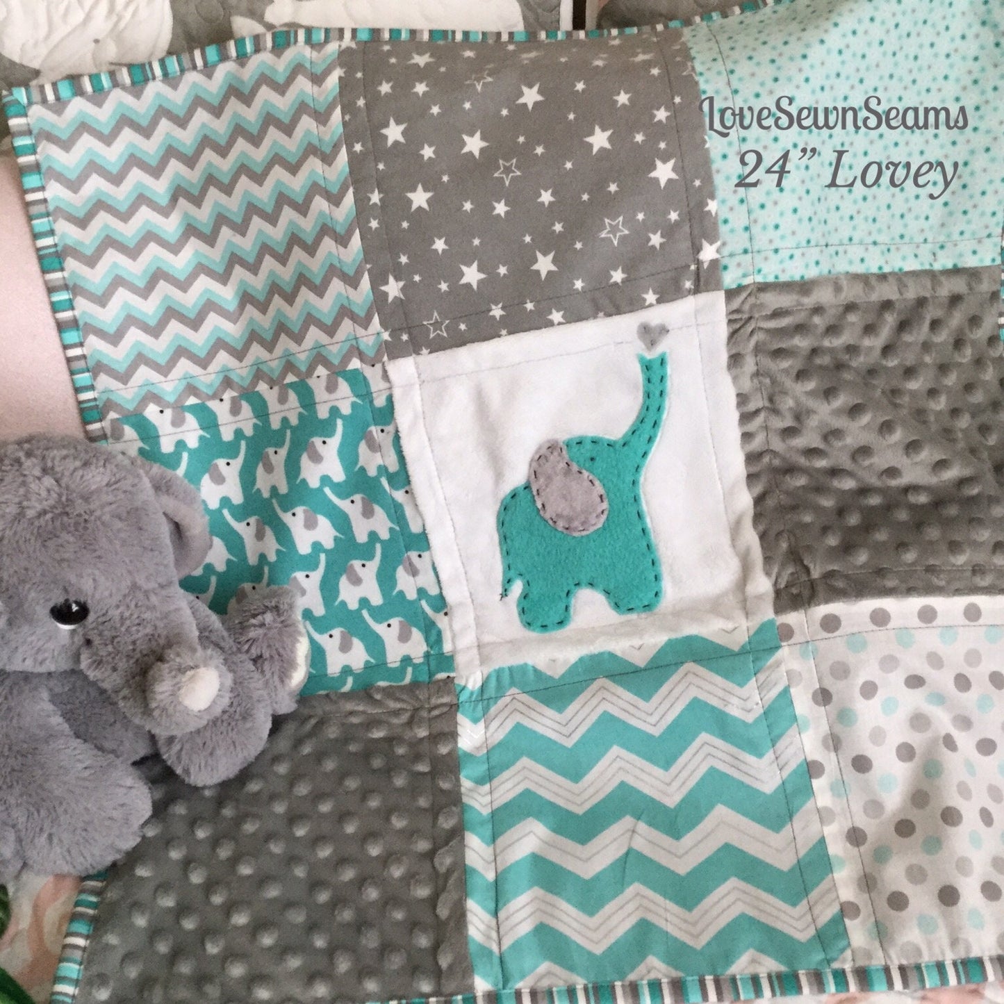 Elephant quilt/Elephant baby quilt/Elephant blanket/handmade quilt/Elephant Lovey/Baby quilts