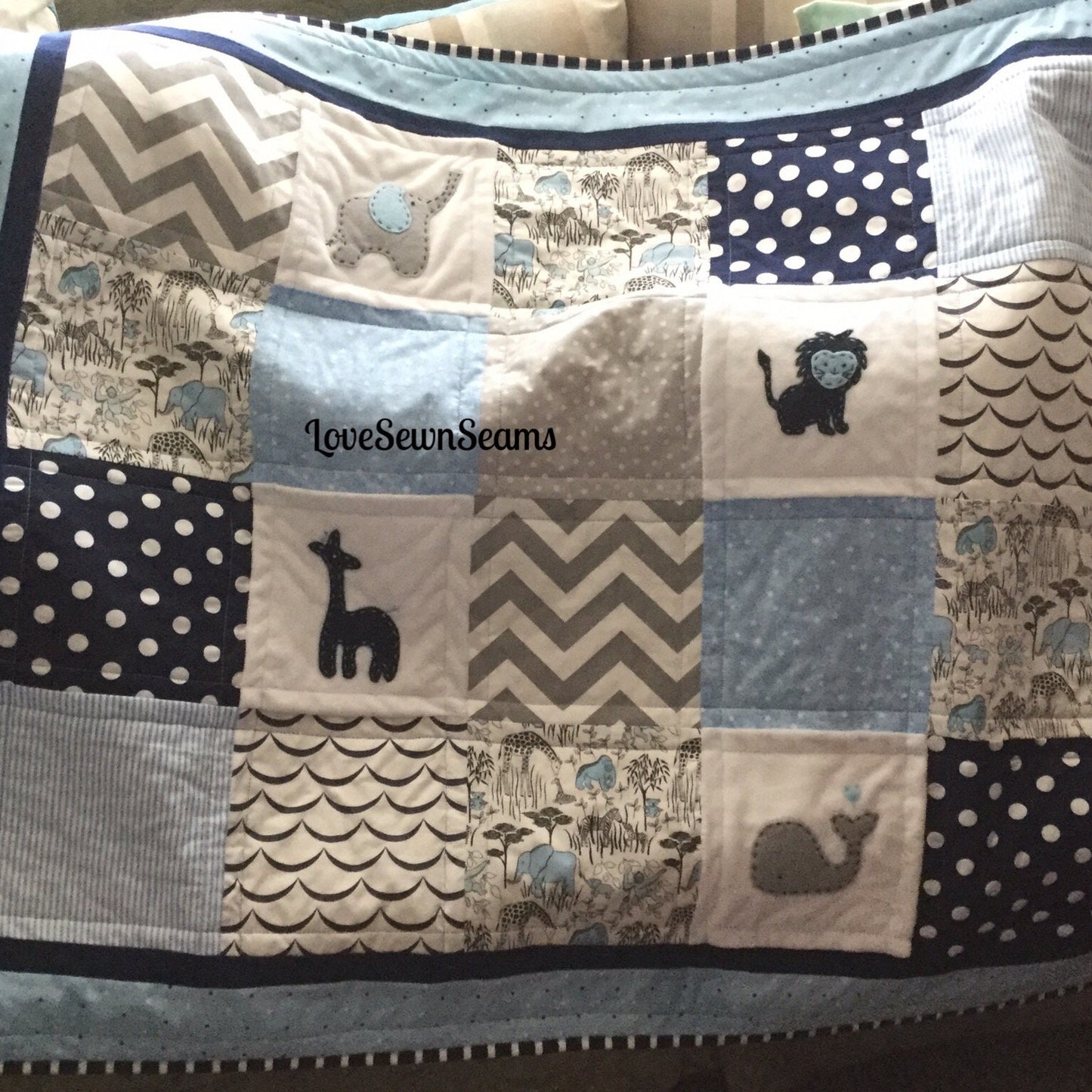 Animal baby quilt/Animal quilt/Noah’s Ark quilt/Baby quilt/Handmade quilt