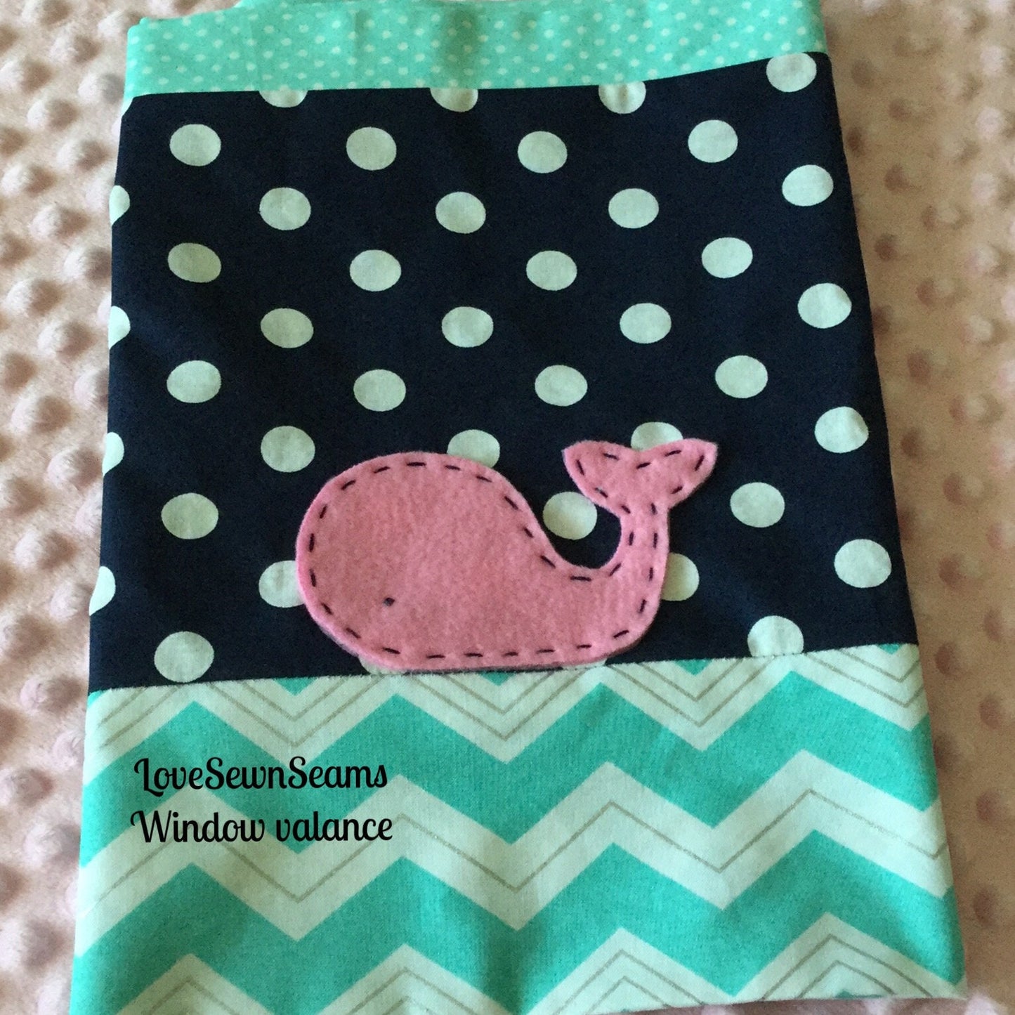 Pink Navy Aqua Nautical Quilt/Nautical Baby quilt/Seahorse/Nautical crib guard/Coastal quilt
