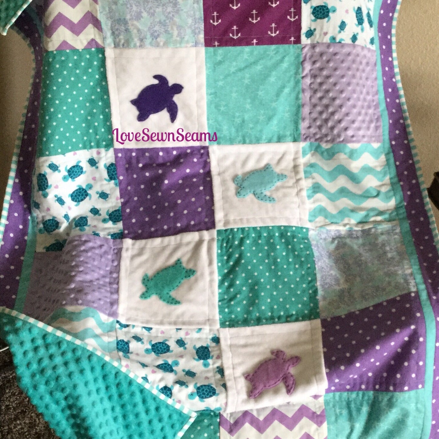 Sea turtle Quilt/Sea Turtle nursery/Baby Quilt/Coastal quilt/Baby bedding/Handmade quilt/Sea Turtle Crib bedding