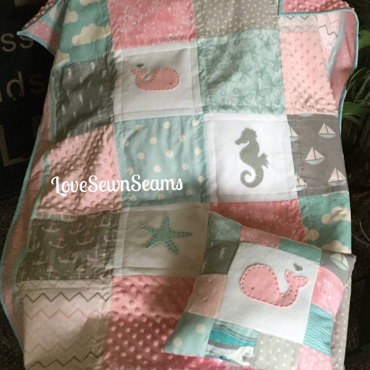 COASTAL QUILT/Nautical Quilt/gorgeous ocean quilt/baby quilt/girls nautical quilt