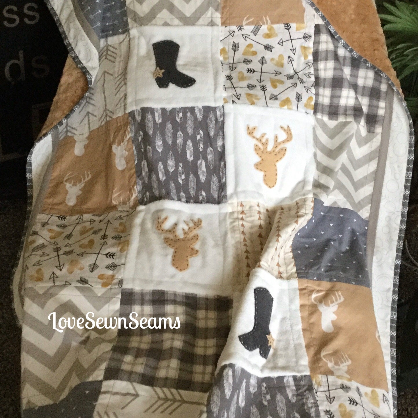 Cowboy QUILT/Rustic Quilt/Texas quilt/Cowboys/Neutral quilt/Western Quilt