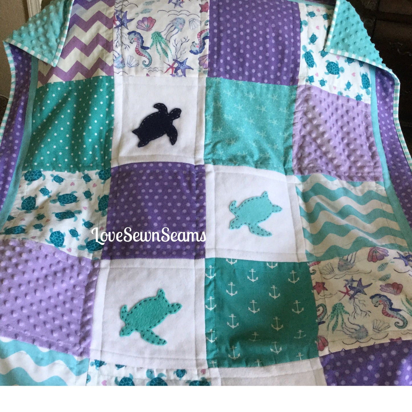 Sea turtle Quilt/Sea Turtle nursery/Baby Quilt/Coastal quilt/Baby bedding/Handmade quilt/Sea Turtle Crib bedding