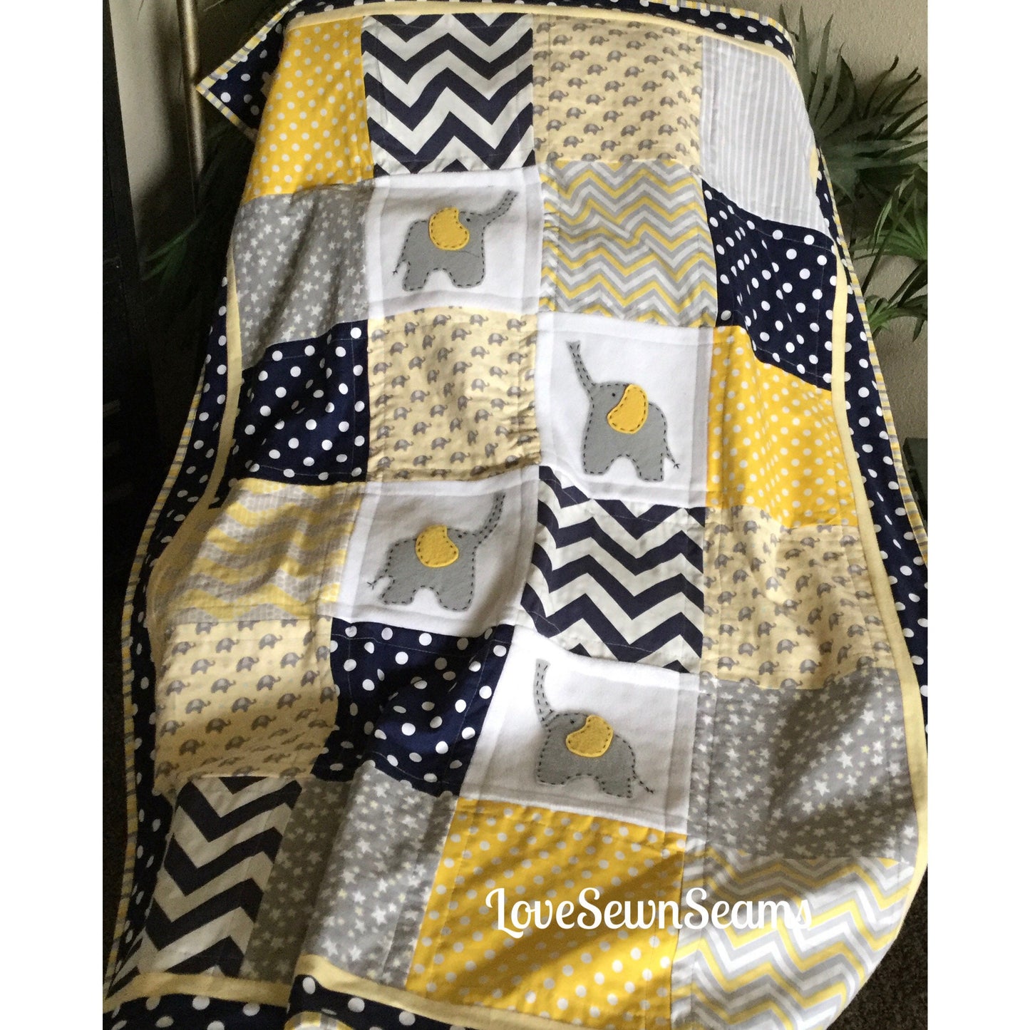 Elephant baby quilt/Elephant quilt/Elephant Lovey/Baby quilt/Lovey/Elephant t