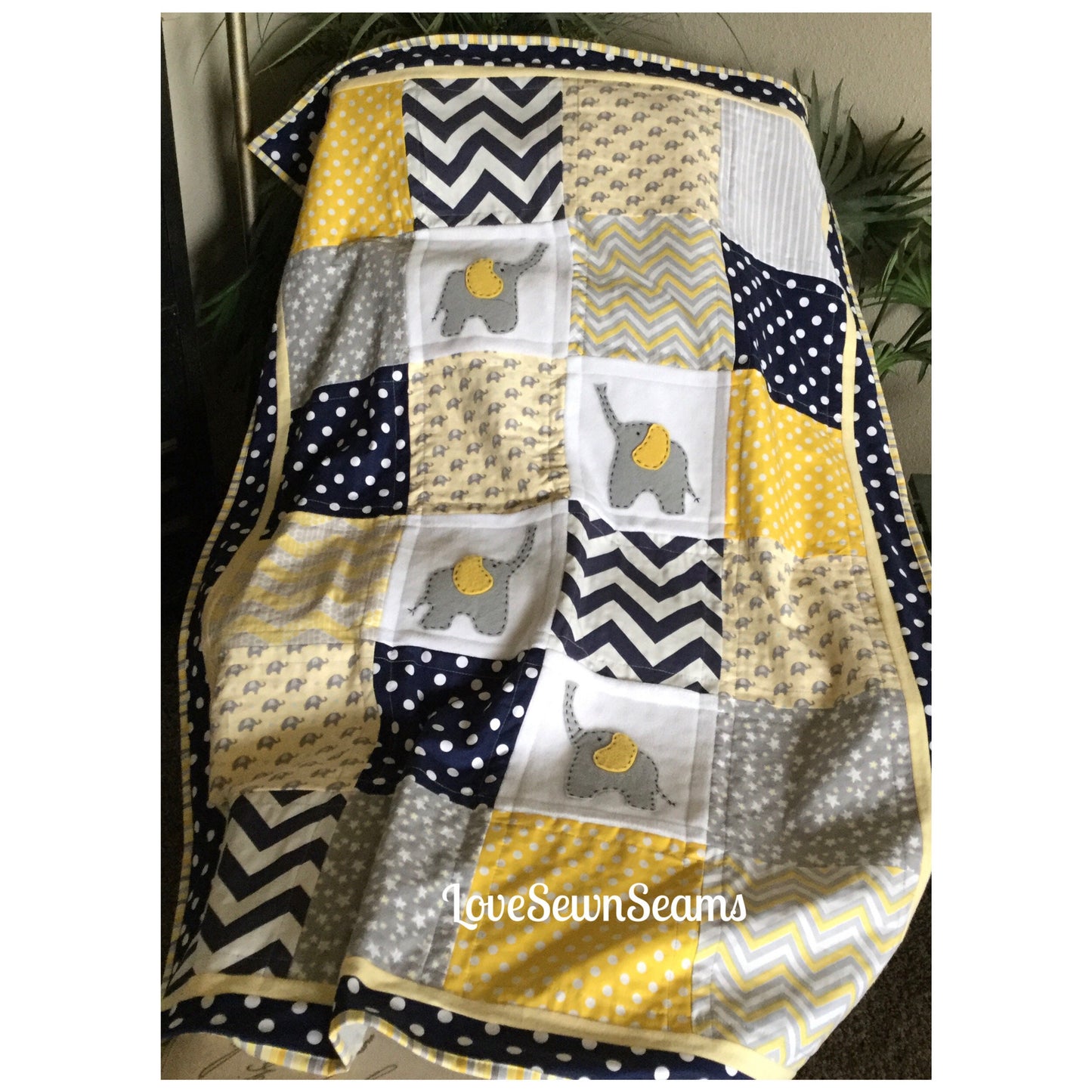 Elephant baby quilt/Elephant quilt/Elephant Lovey/Baby quilt/Lovey/Elephant t