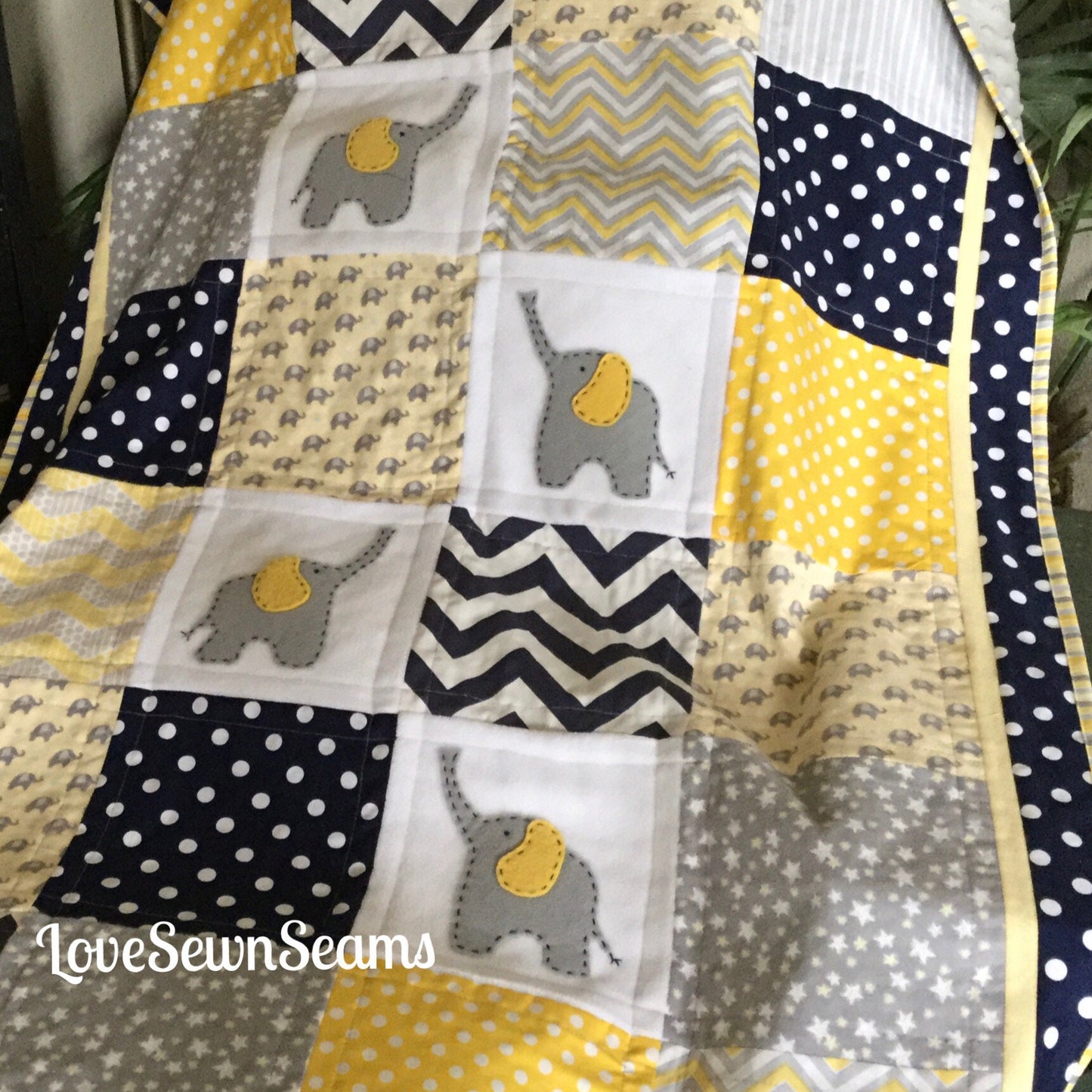 Elephant baby quilt/Elephant quilt/Elephant Lovey/Baby quilt/Lovey/Elephant t