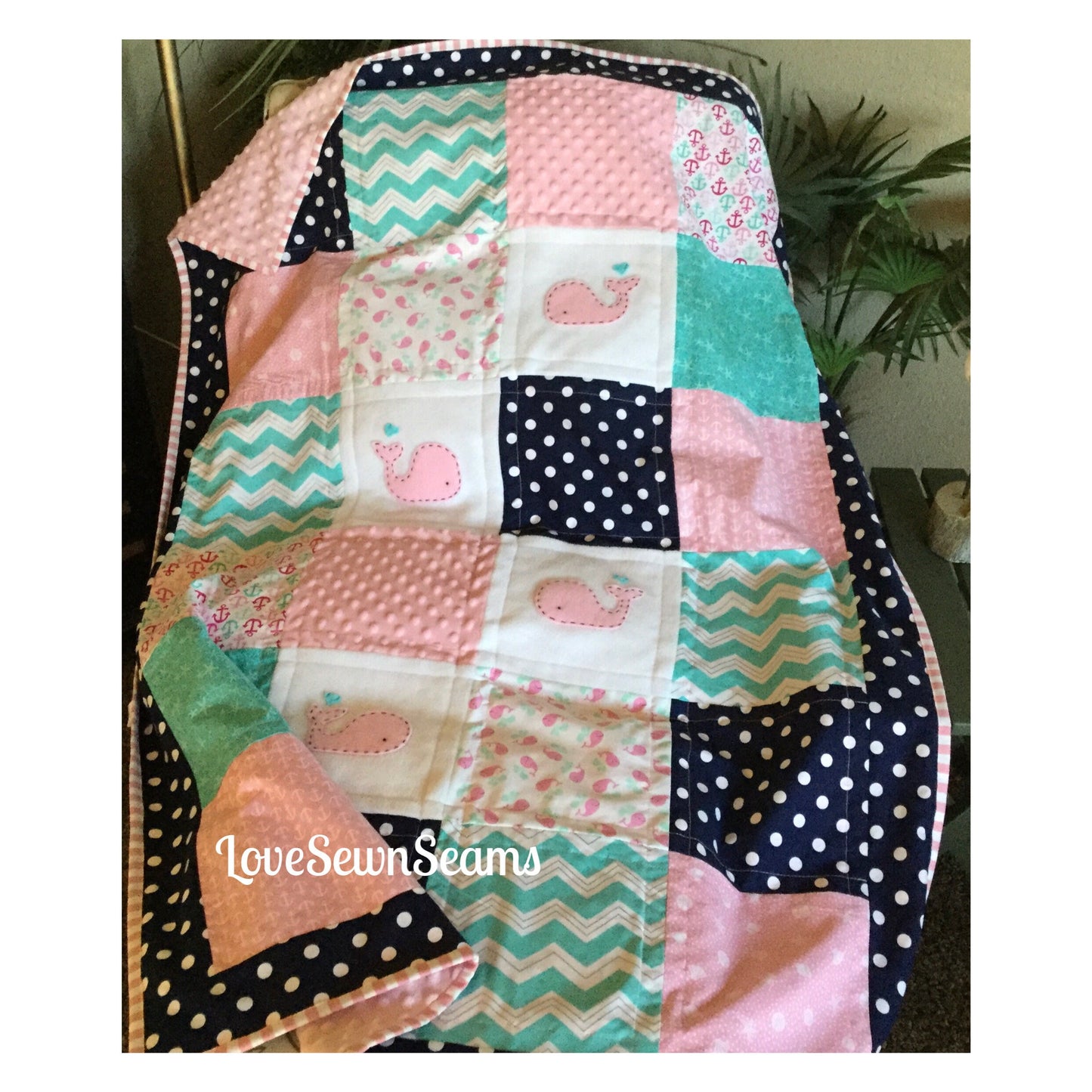NAUTICAL baby quilt/Baby quilt/Nautical quilt/Baby girl quilt/Nautical Lovey/Lovey