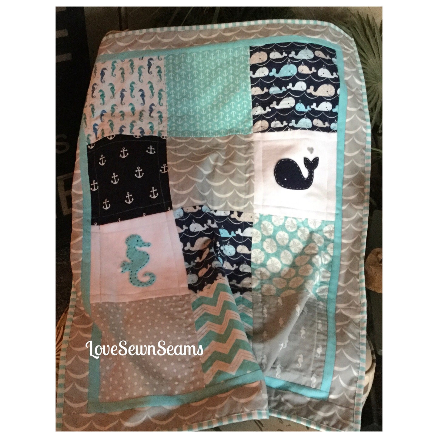 MADE TO ORDER/Baby quilt/Nautical Baby Quilt/Coastal quilt/Ocean quilt/Nautical baby bedding/Nautical Crib skirt