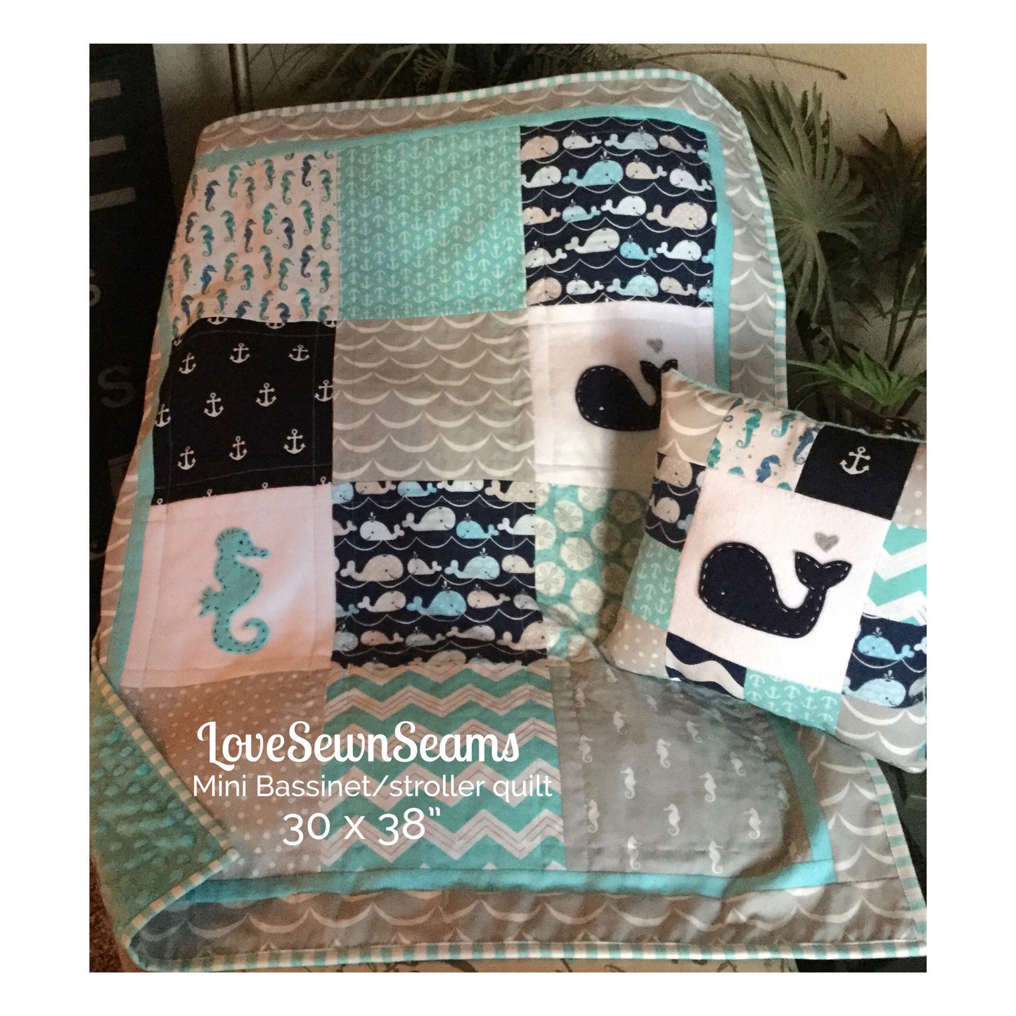 MADE TO ORDER/Baby quilt/Nautical Baby Quilt/Coastal quilt/Ocean quilt/Nautical baby bedding/Nautical Crib skirt