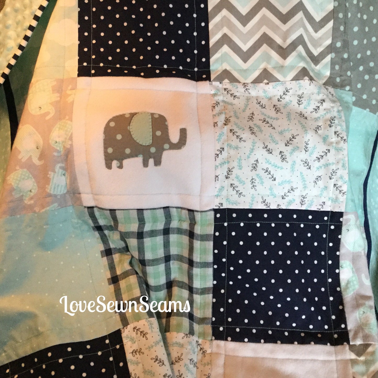 Elephant quilt/Elephant Lovey/Elephant baby quilt/Elephant/Elephant blanket