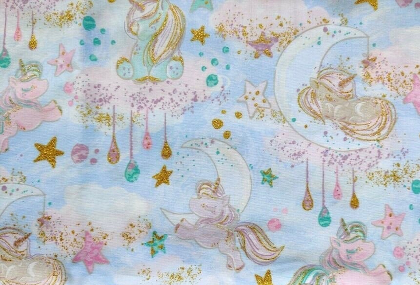 CELESTIAL Quilt~Moon & Star~Unicorn quilt~Modern baby quilt