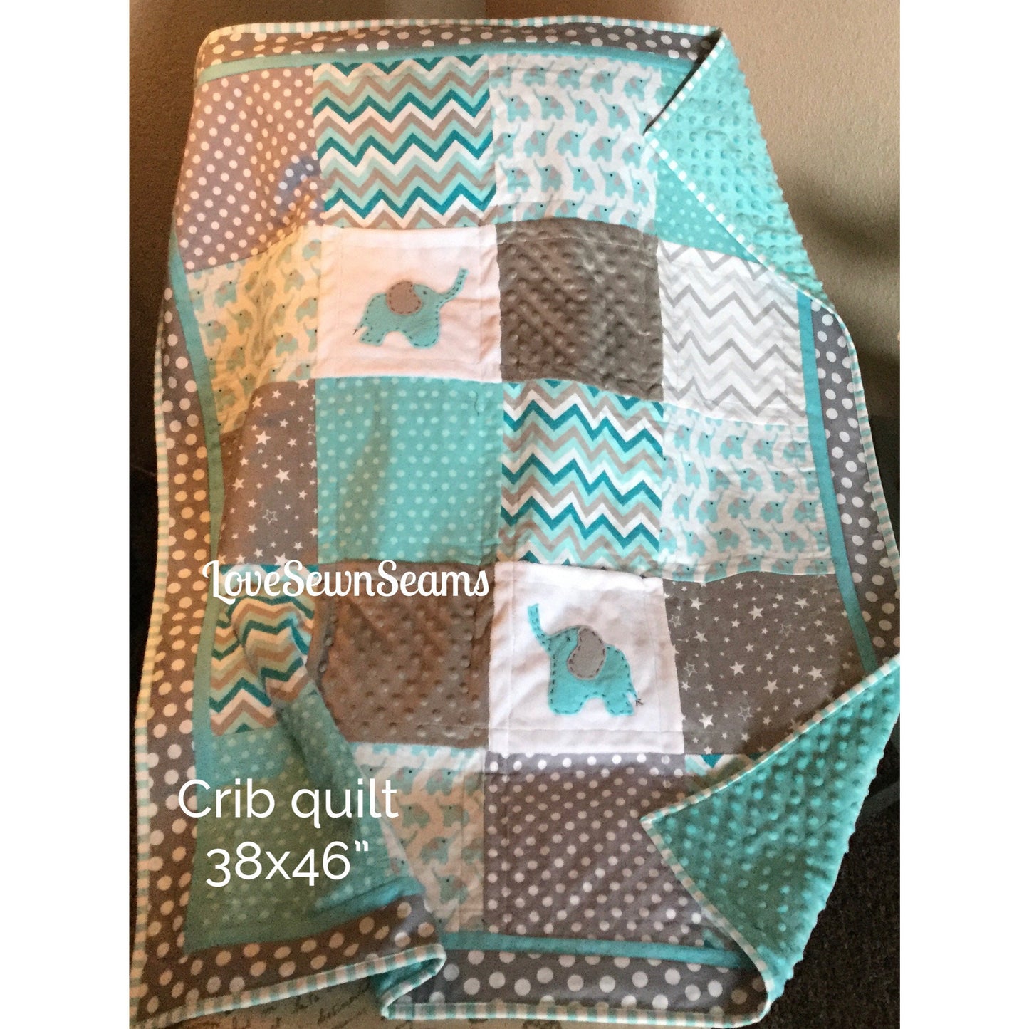 Elephant quilt/Elephant baby quilt/Elephant blanket/handmade quilt/Elephant Lovey/Baby quilts