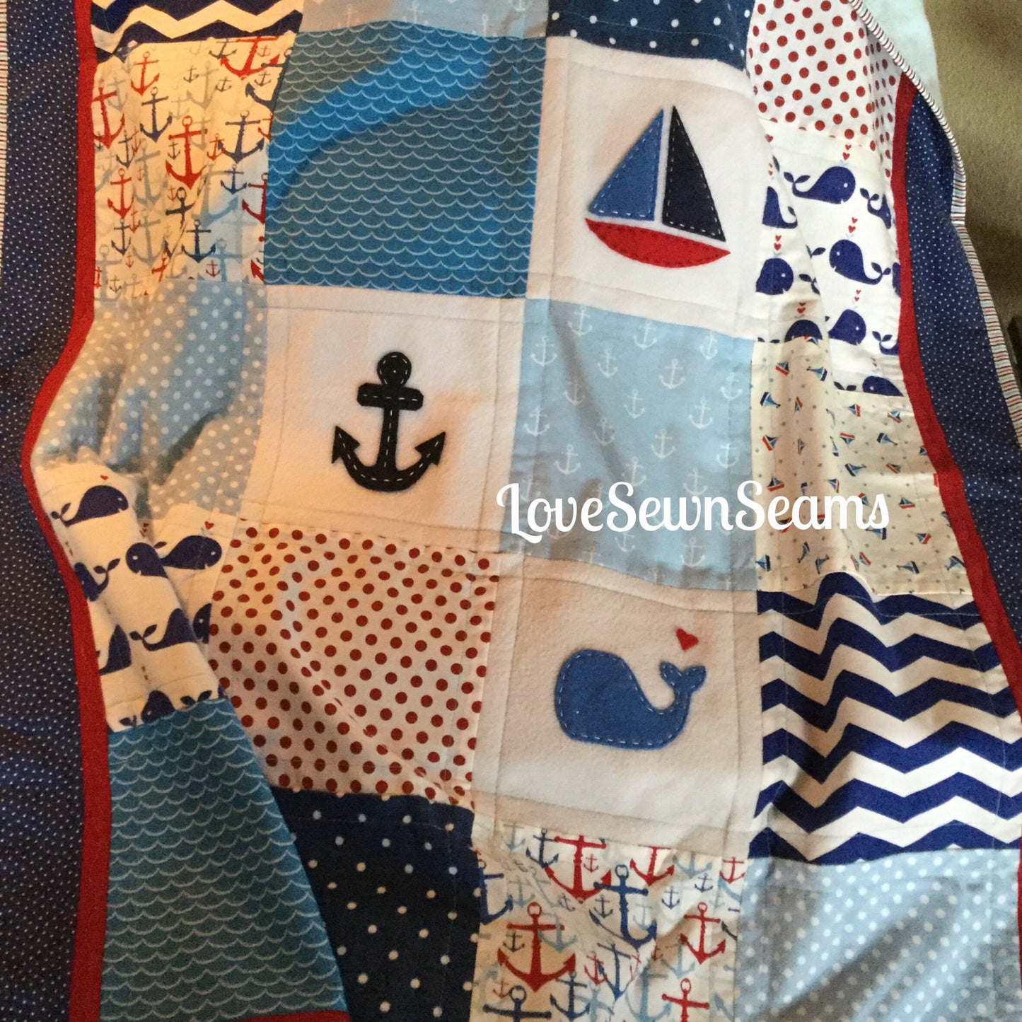 Perfect gift/Nautical Baby Quilt/Baby quilt/Handmade in USA Baby quilt/Cuddle quilt/Swaddle quilt