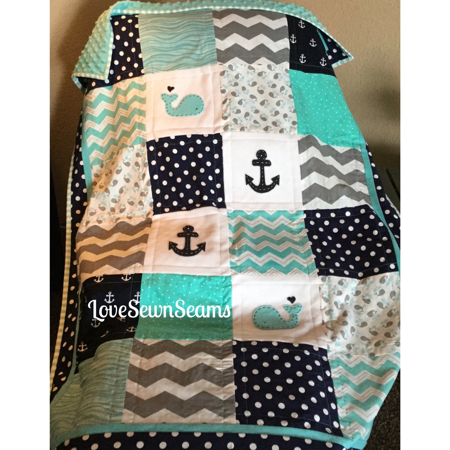 NAUTICAL Baby Quilt/Baby Quilt/Handmade/Handmade quilt/Modern baby quilt