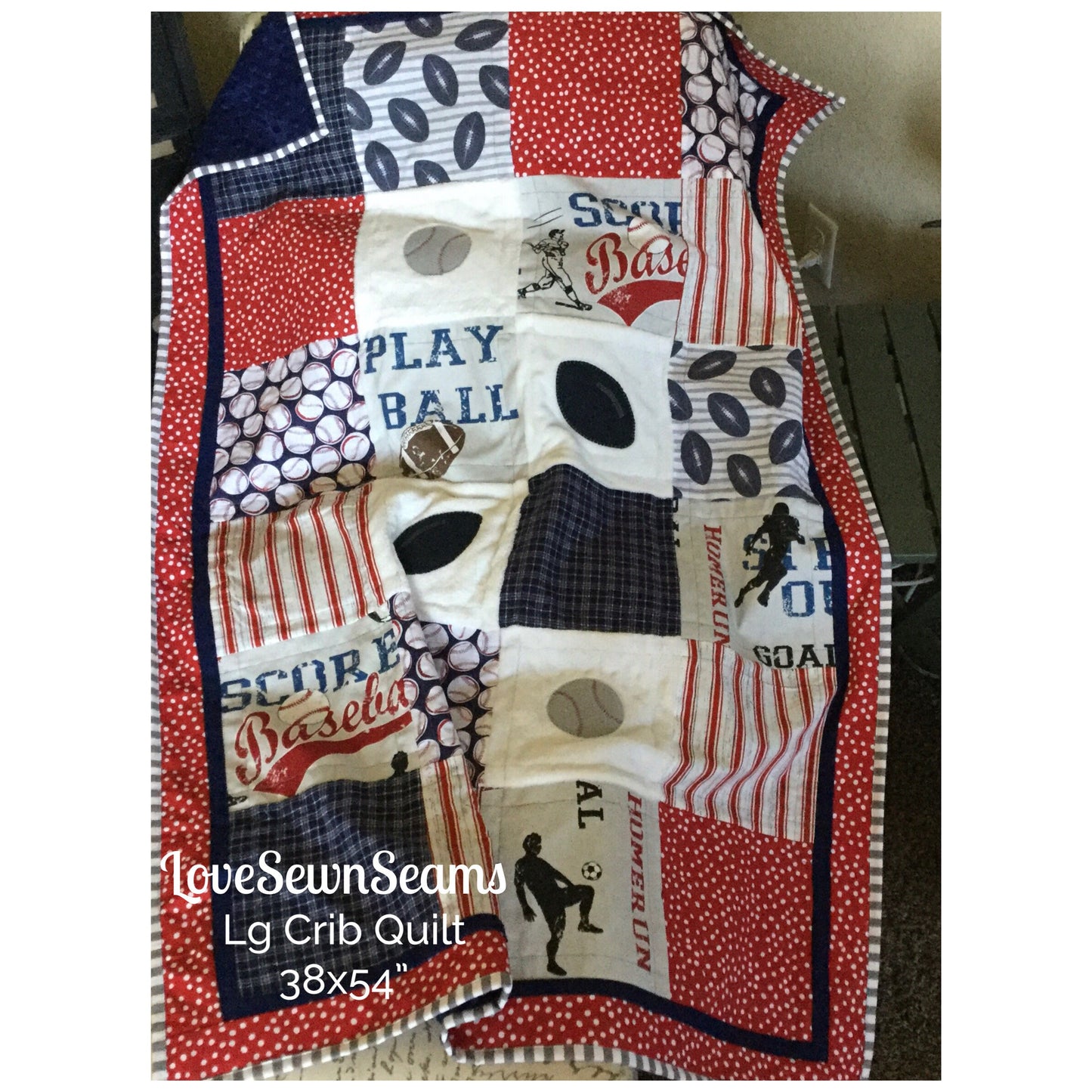 Sports quilt/Football quilt/Baseball quilt/Baseball Baby quilt