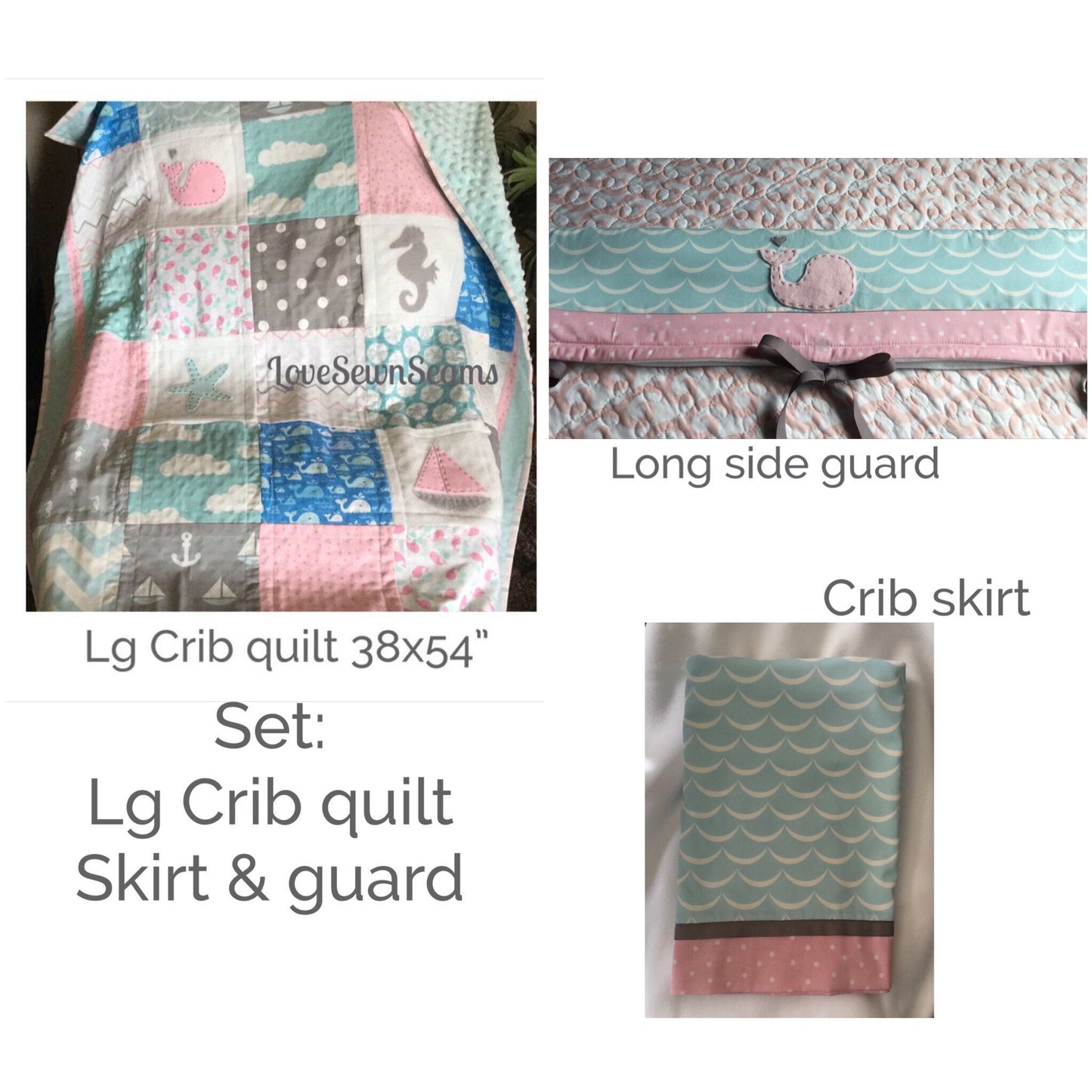 SEASIDE quilt/MADE to ORDER/Nautical Quilt/Ocean quilt/Sea Life quilt/baby quilt/girls nautical quilt