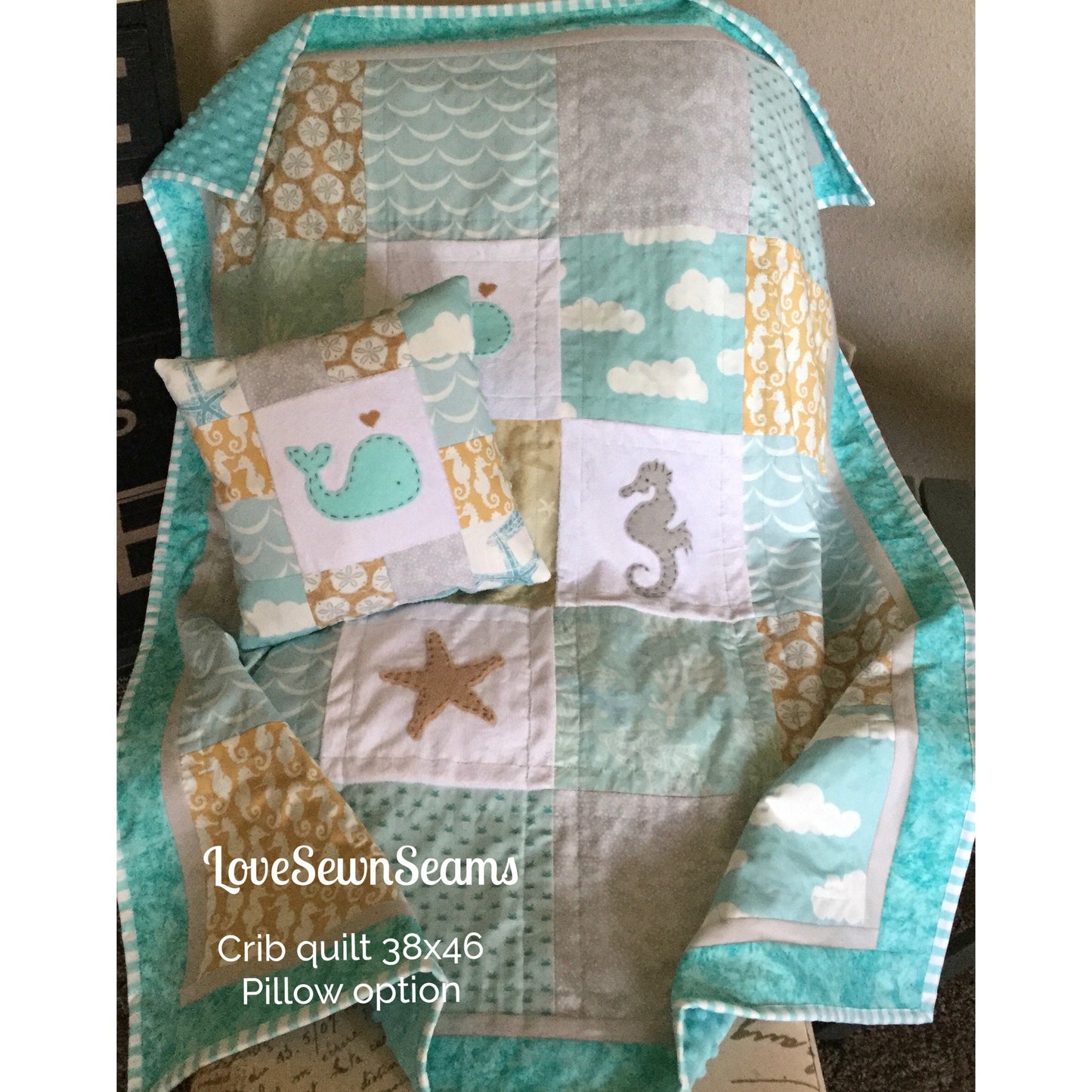 Coastal quilt/Sun & Sea quilt/Modern quilt/Sealife quilt/Coastal Quilt