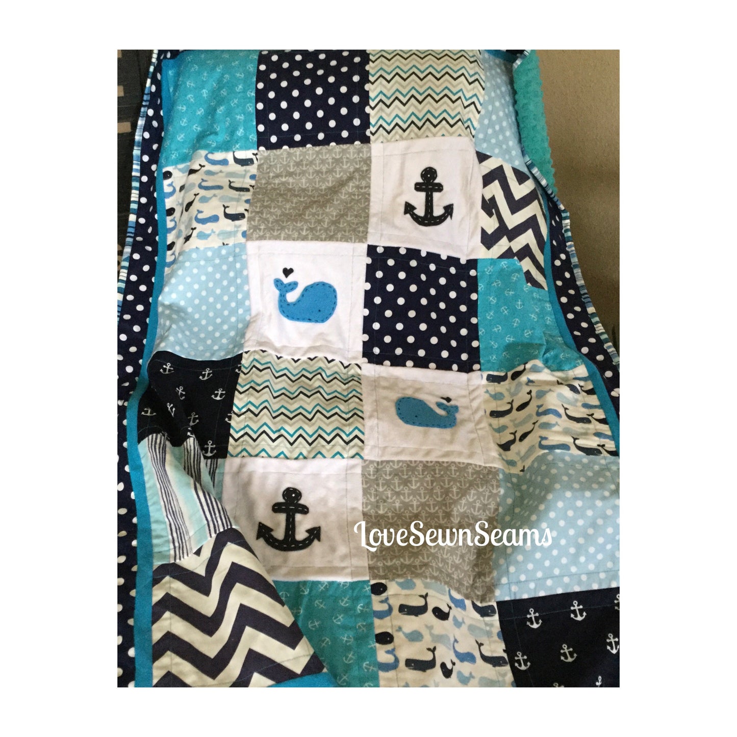 MADE TO ORDER/Modern baby quilt/Nautical baby quilt/Childs Nautical quilt/Comfort quilt/Handmade quilt