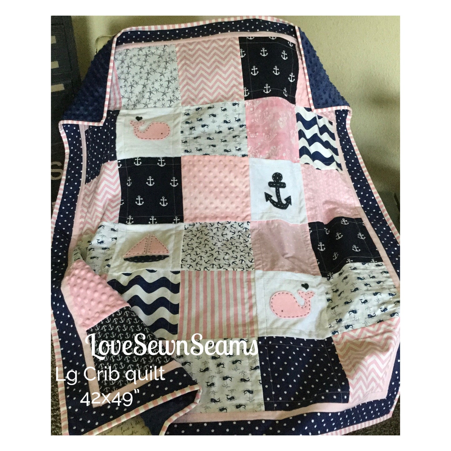 MADE TO ORDER/Seaside Quilt/Nautical Baby quilt/Baby quilts/Handmade quilts/Modern baby quilt/Coastal baby quilt