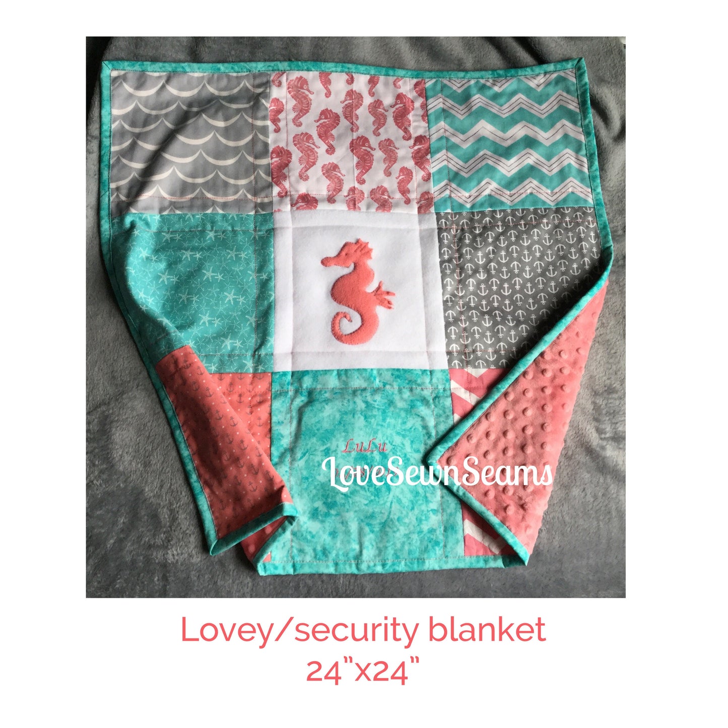 MADE TO ORDER/Baby quilt/Coastal quilt/Seahorse Quilt/Starfish/Custom Crib quilt/handmade baby quilt