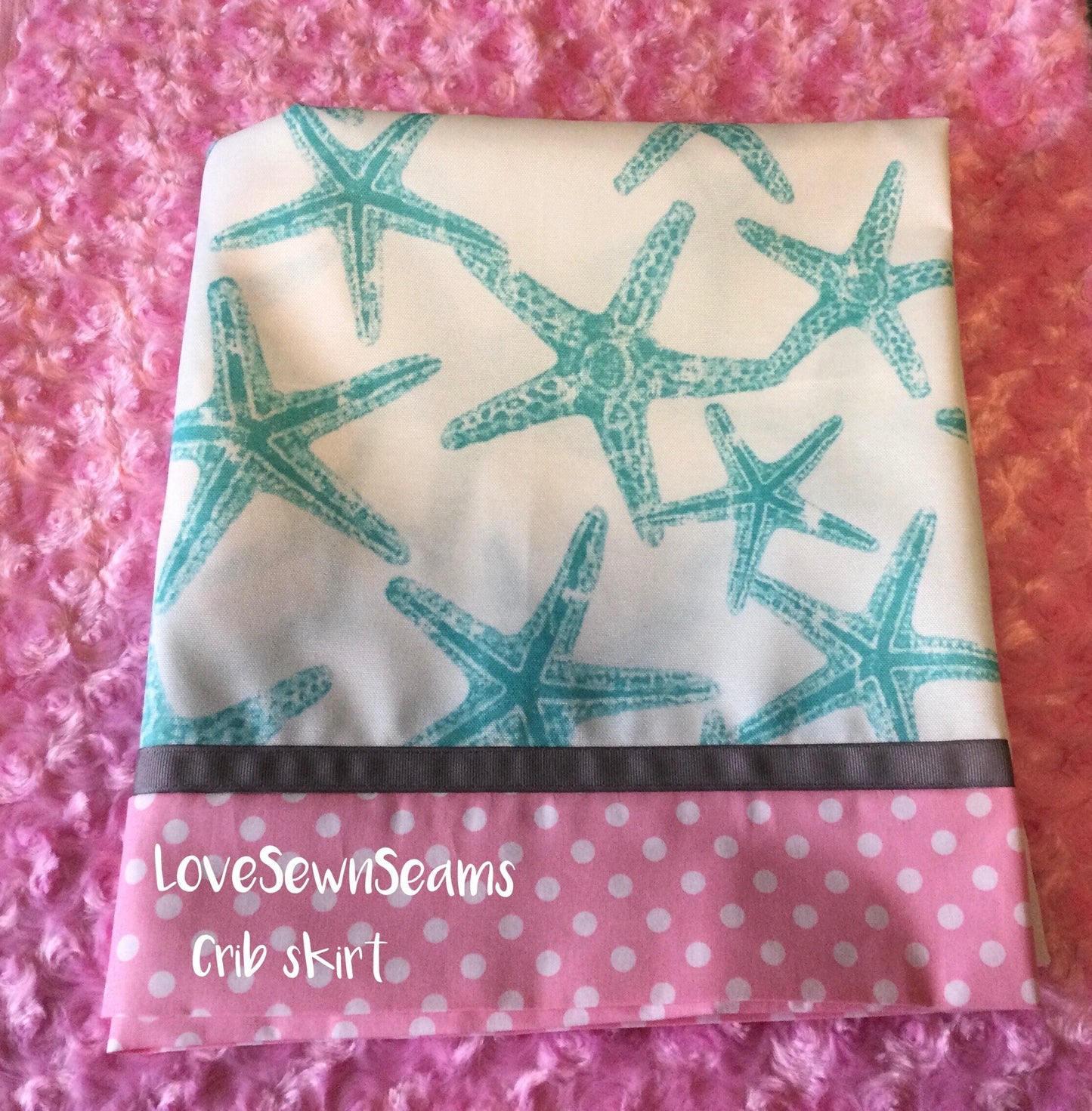 MADE to ORDER/COASTAL Quilt/Starfish Mermaid quilt/Starfish kisses/Starfish Seahorse quilt/Coastal baby blanket/Nautical baby quilt