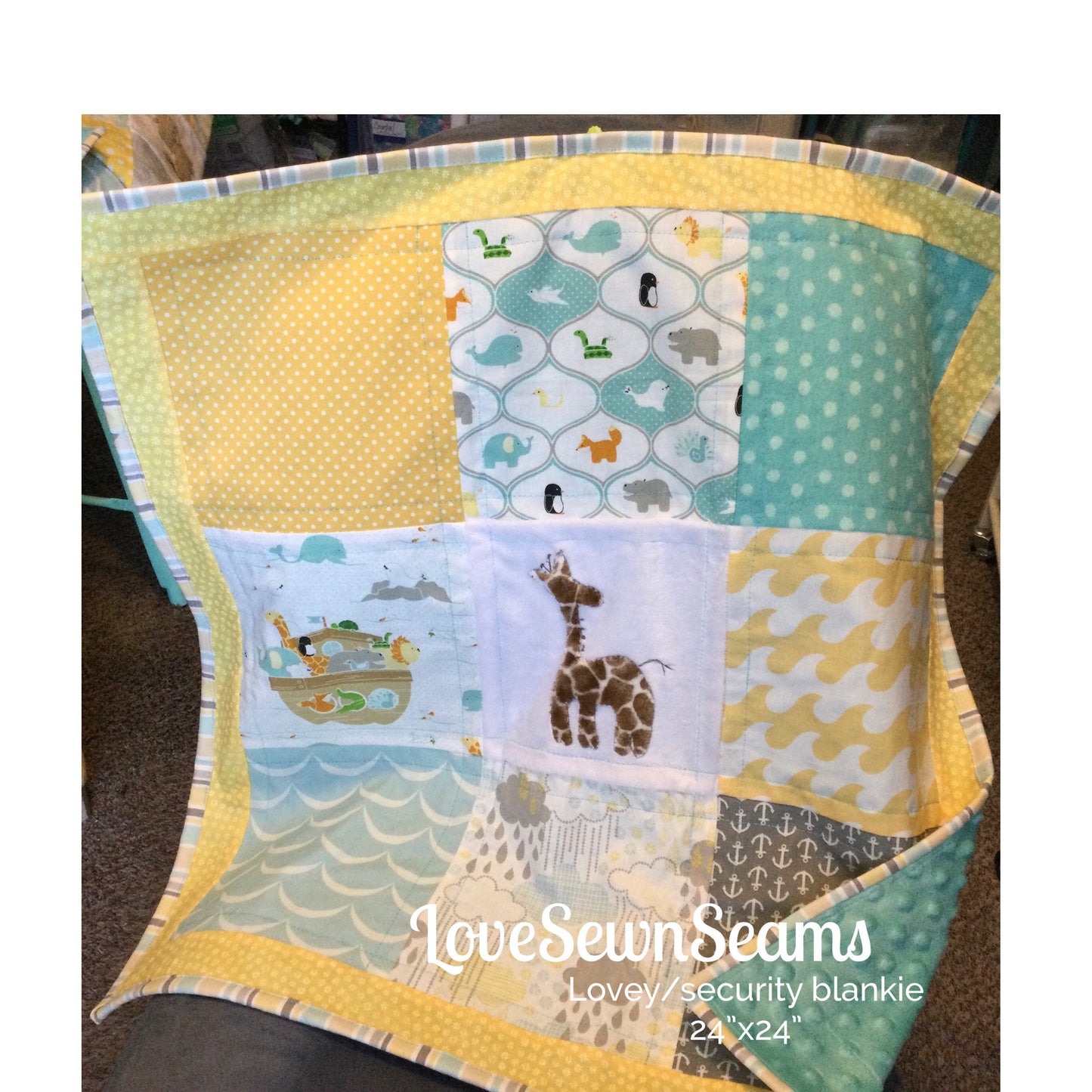 MADE to ORDER/Noah’s Ark quilt/Noah’s Ark Crib Size Quilt/Noah’s Ark Nursery/Animal baby quilt