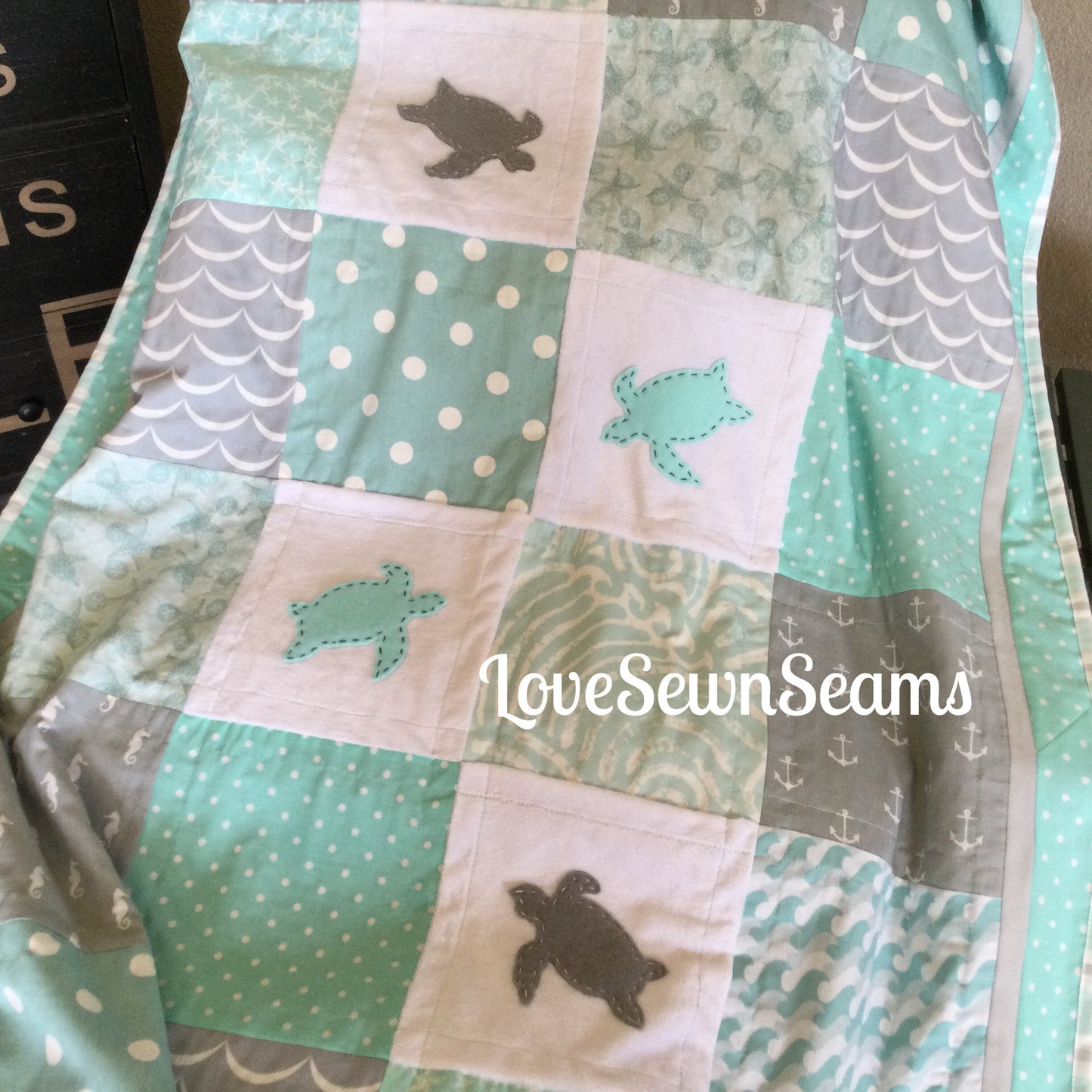 MADE TO ORDER/Sea Turtle quilt/Sea turtle nursery/Sea turtle/Sea turtle lovey/Sea turtle pillow