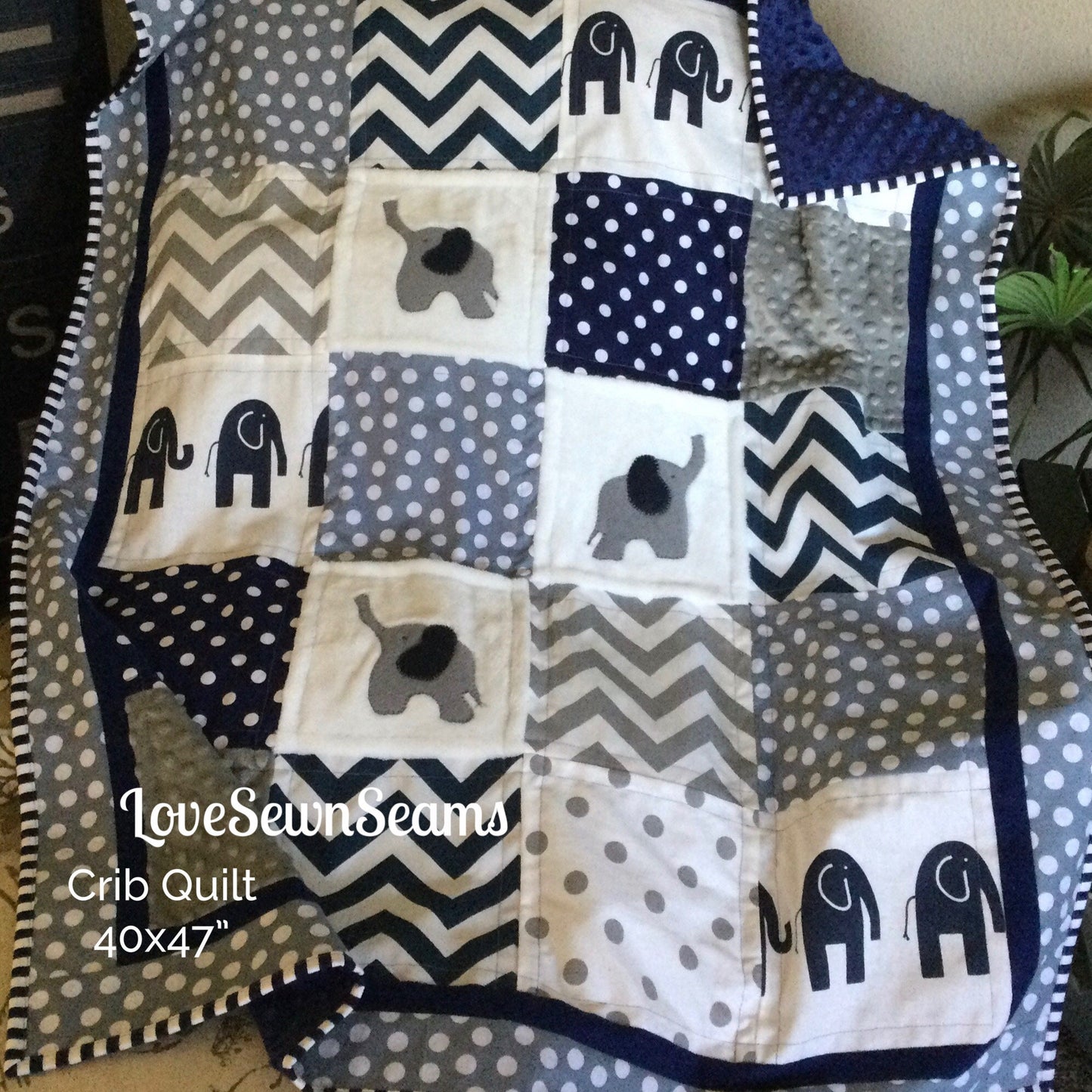 MADE TO ORDER/Elephant Quilt/Elephant Lovey-security blanket/Elephant Nursery/Modern baby quilt/Baby quilt