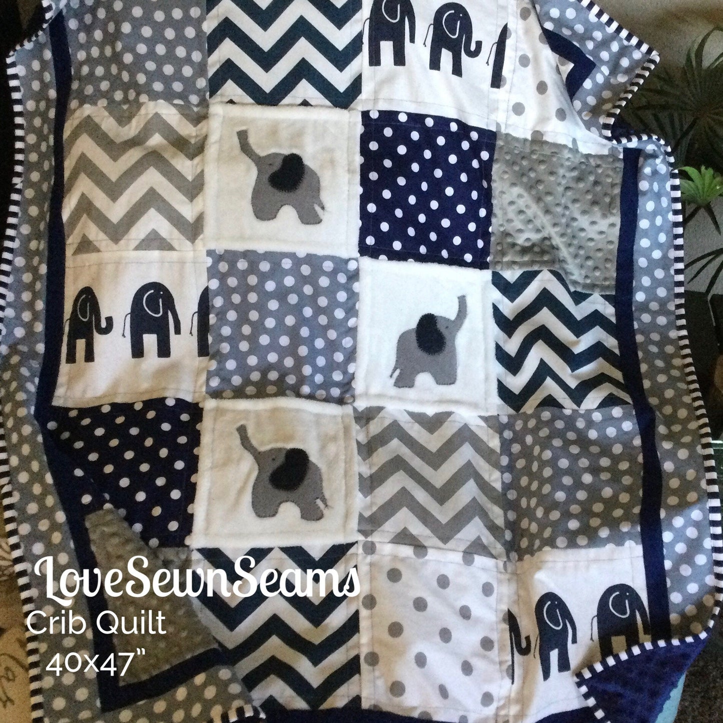 MADE TO ORDER/Elephant Quilt/Elephant Lovey-security blanket/Elephant Nursery/Modern baby quilt/Baby quilt