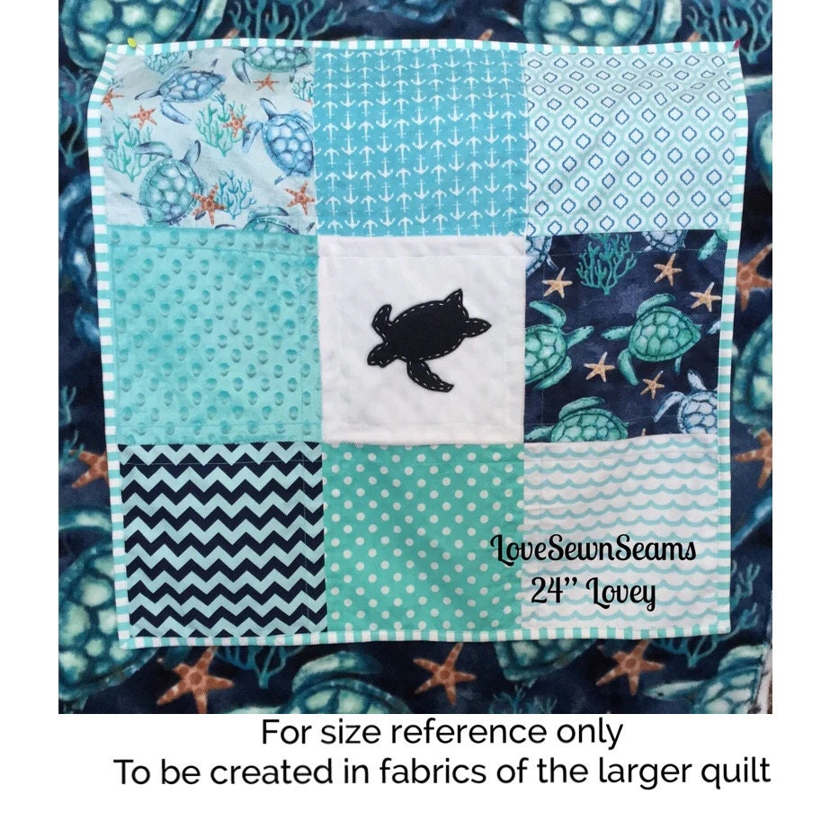 MADE TO ORDER/Sea Turtle quilt/Navy and Mint Sea Turtle baby quilt/Modern Baby quilt/Handmade quilt/Sea turtle and whale quilt