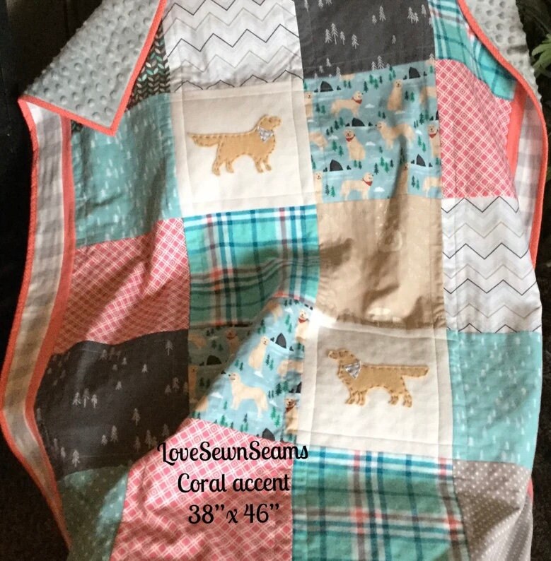 Golden Retriever quilt~Golden Retriever~Dog quilt~Outdoor Adventure quilt