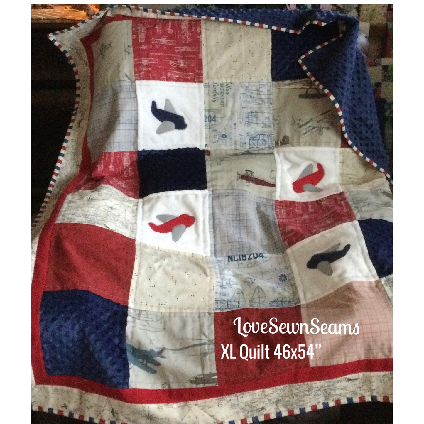 Vintage plane quilt/airplane quilt/Flying Quilt/Vintage theme nursery