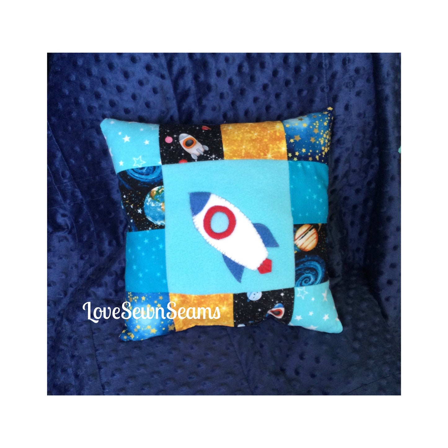 Moon Star quilt/Planets quilt/Galaxy Quilt/Rocket quilt/Rocket Lovey