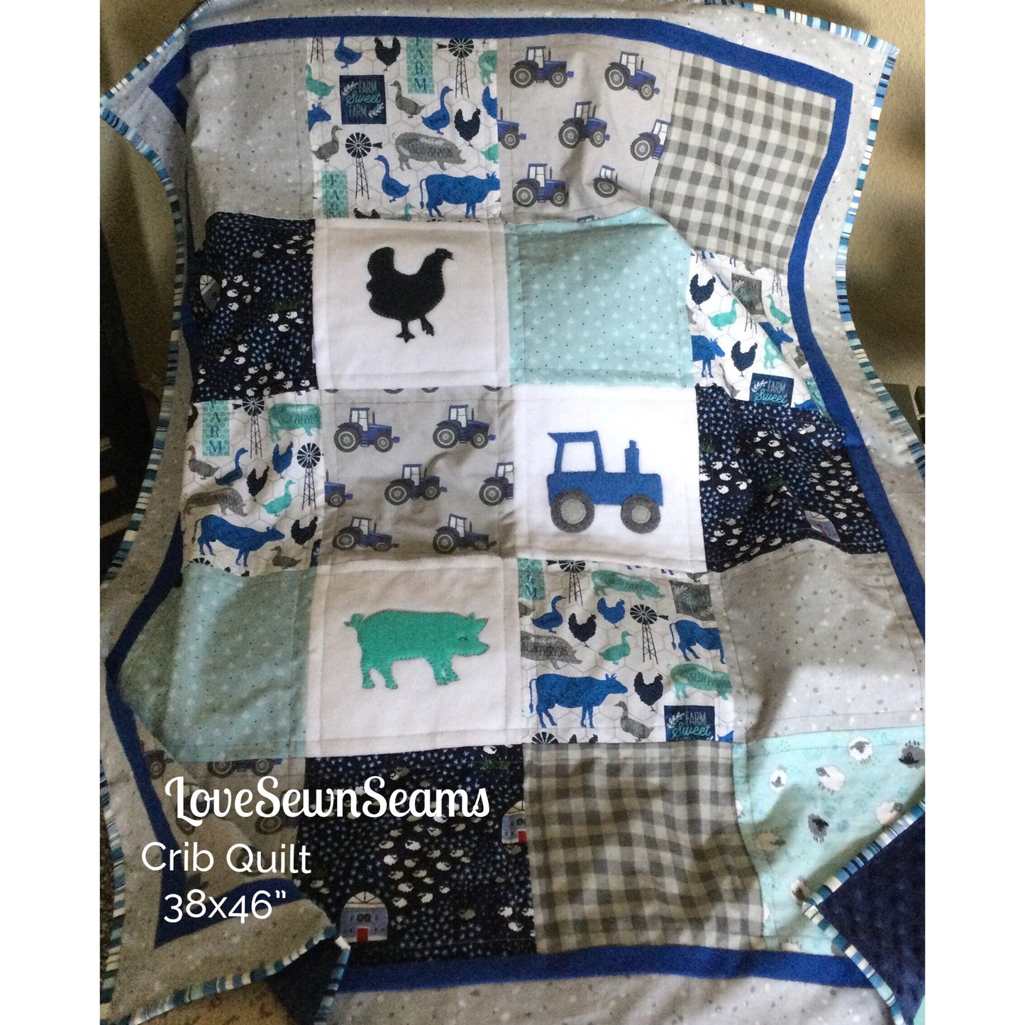 Farm quilt/Barnyard Quilt/Gender neutral quilt/Farm Animals/Farm Animal quilt/Barn quilt