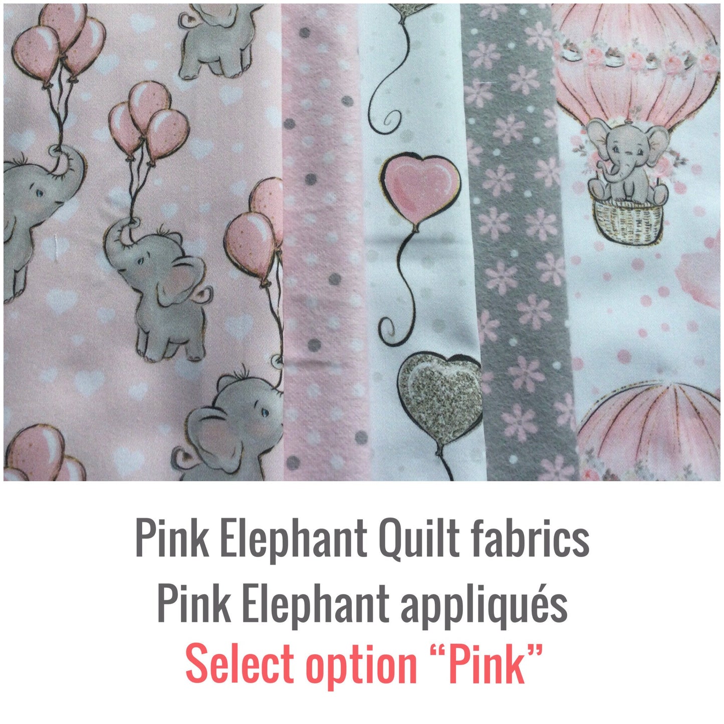 MADE to ORDER/ELEPHANT Quilt/Available as shown or in Pink and Gray/Elephant Quilt/Elephant blanket/Elephant Lovey