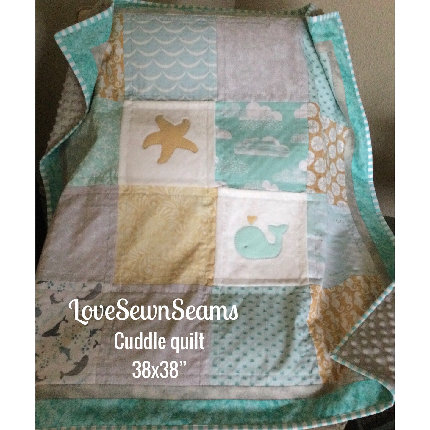 Coastal quilt/Sun & Sea quilt/Modern quilt/Sealife quilt/Coastal Quilt