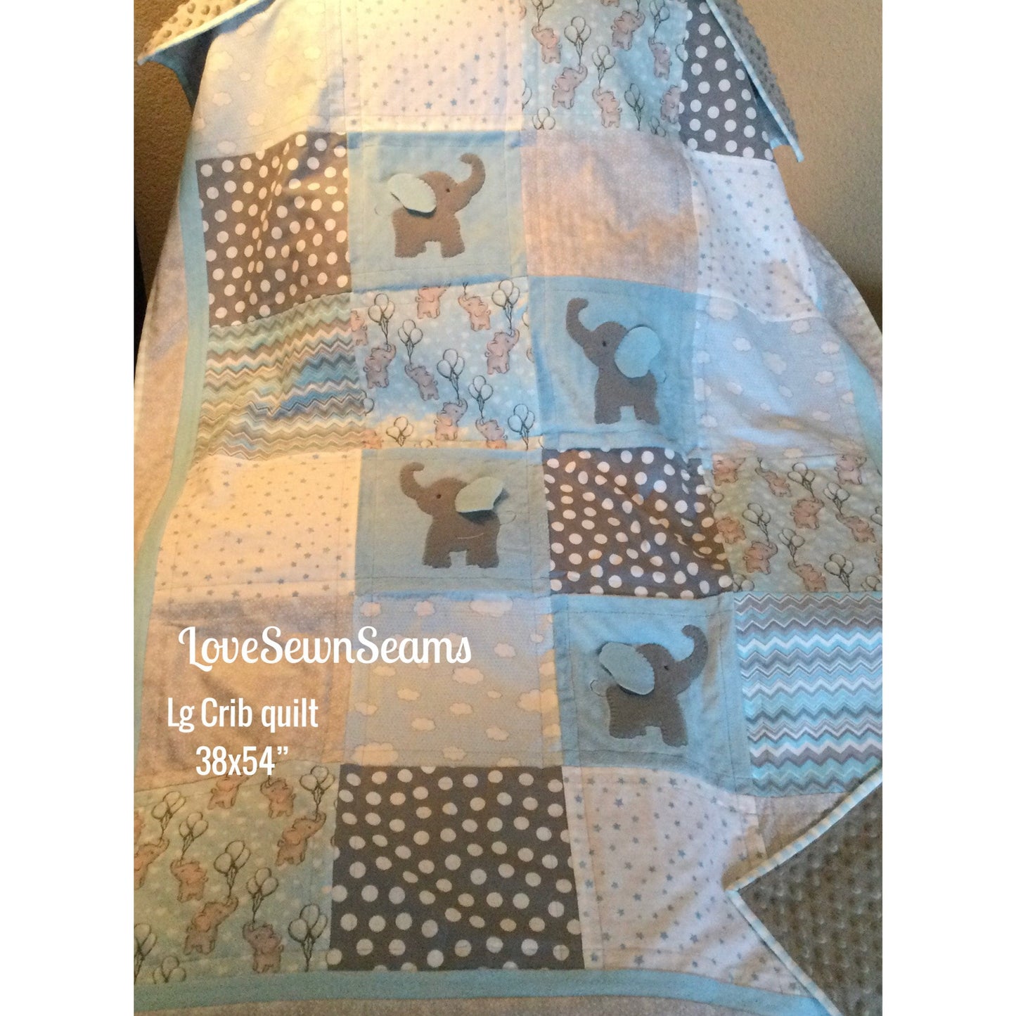 MADE to ORDER/Elephant quilt/Elephants/Handmade in USA/Elephant Lovey