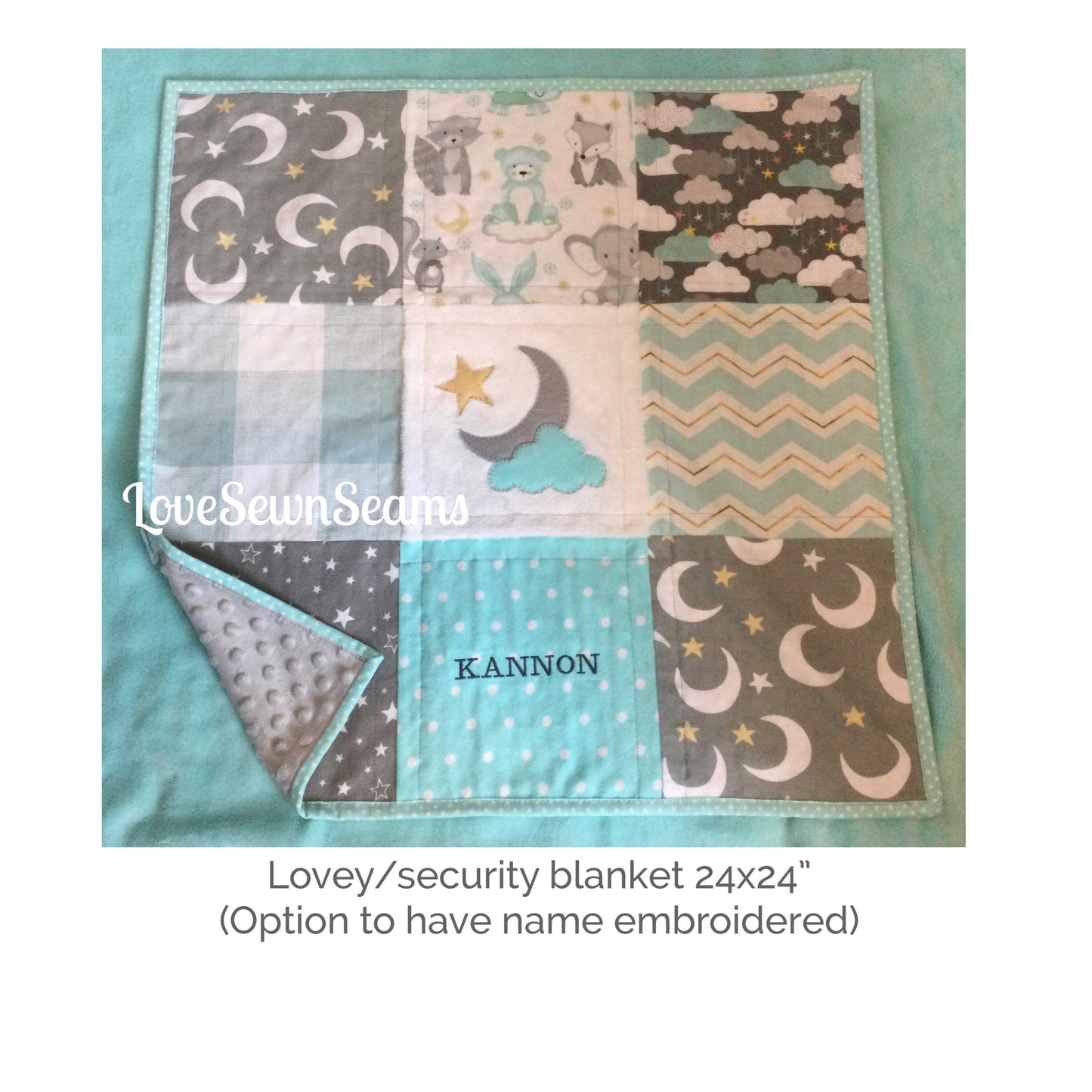 MADE TO ORDER/Moon and Star Quilt/Baby Quilt/Sleepy Quilt/Modern Baby Quilt/Appliqué Quilt