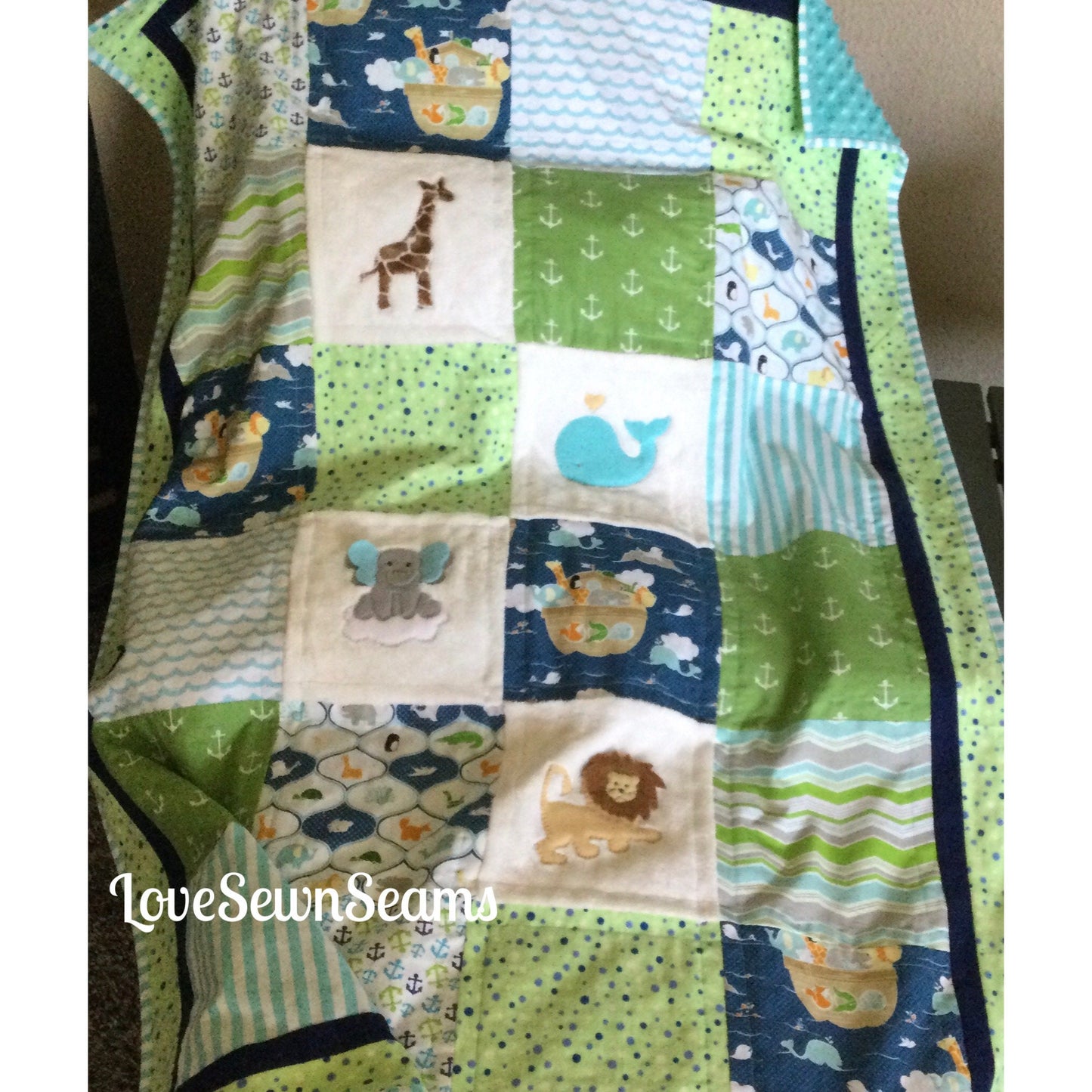 Noah’s Ark Quilt/Noahs Ark/Handmade baby quilt