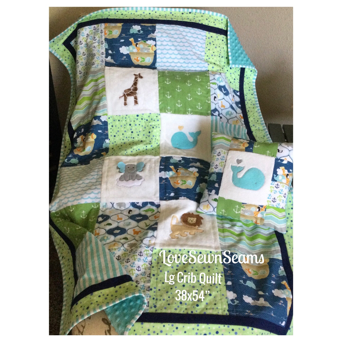 Noah’s Ark Quilt/Noahs Ark/Handmade baby quilt