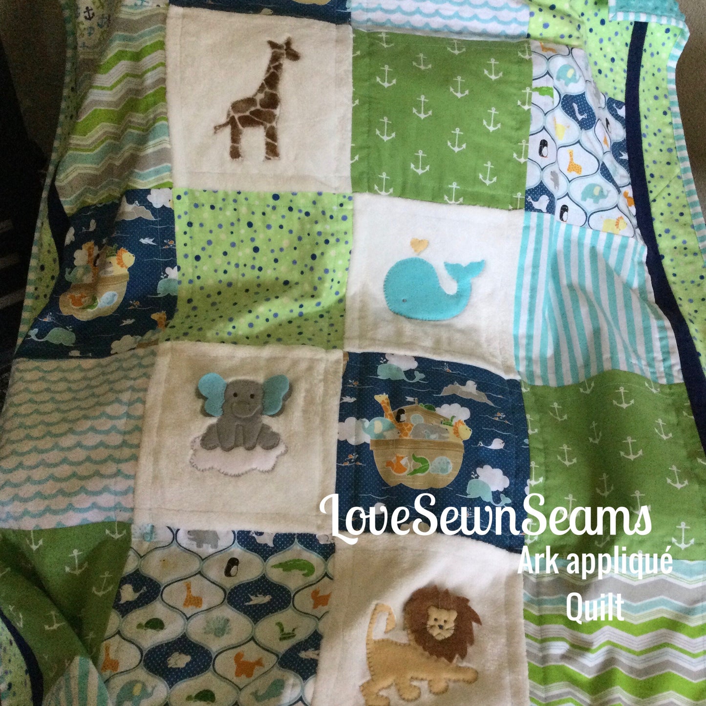 Noah’s Ark Quilt/Noahs Ark/Handmade baby quilt