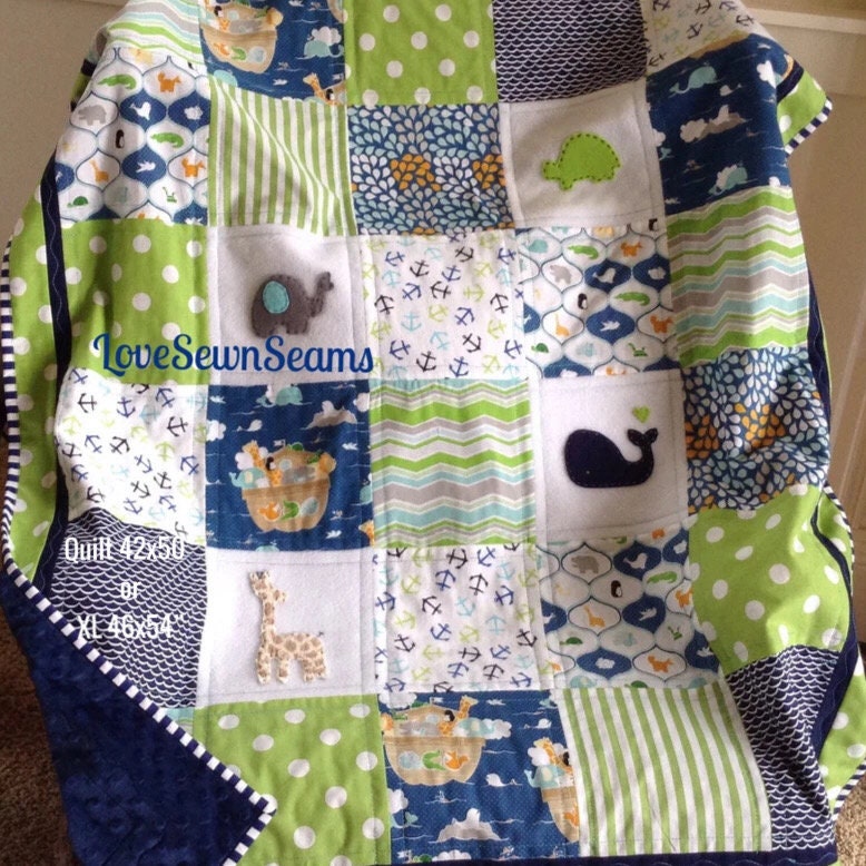 Noah’s Ark Quilt/Noahs Ark/Handmade baby quilt
