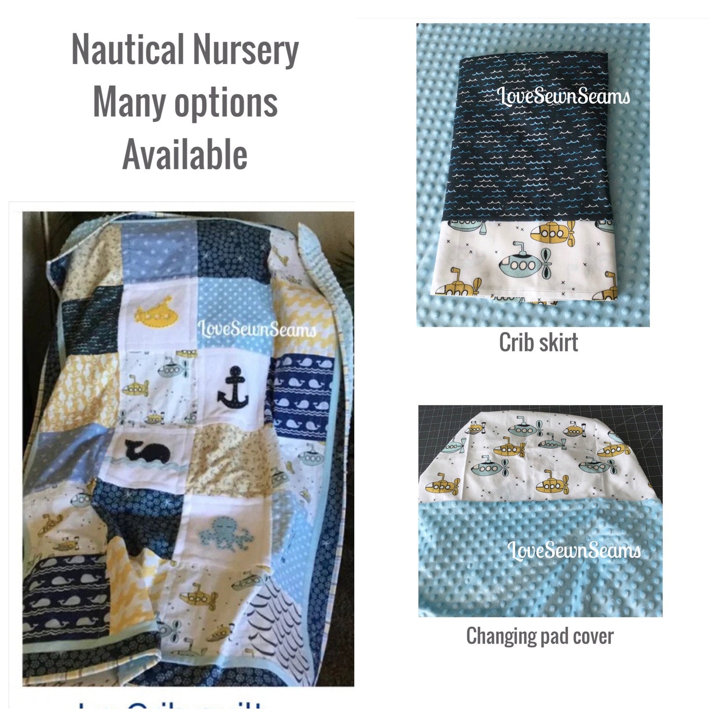 Nautical quilt/Coastal quilt/Baby quilt/submarine quilt