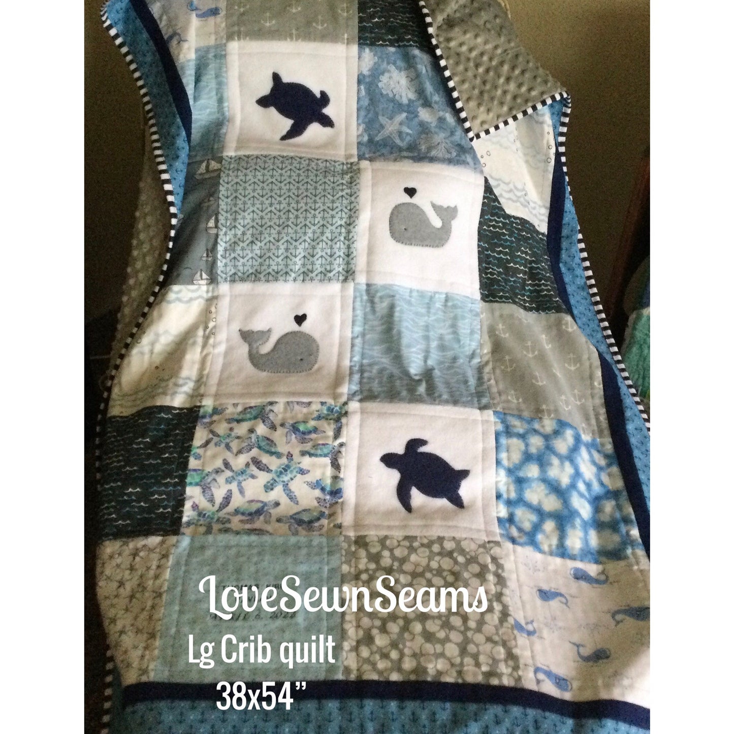 Sea turtle quilt/Sea turtle security blanket/Keepsake quilt/Personalized quilt/Handmade in USA/Many size options
